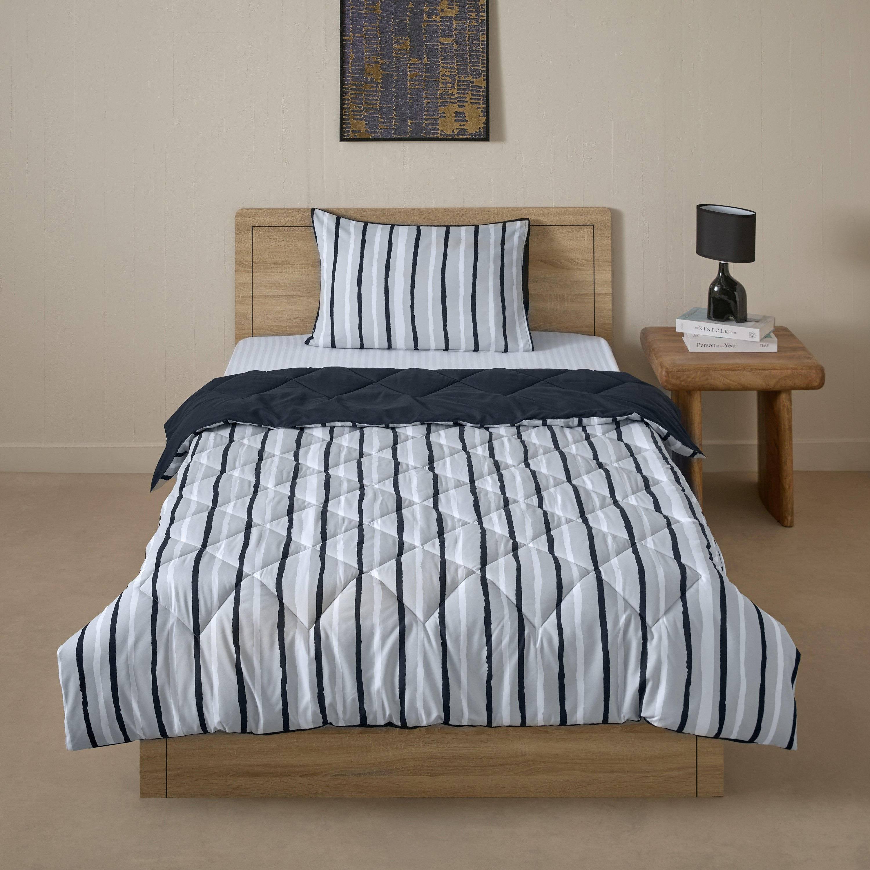 طقم لحاف كينج مايكروفايبر قطعتين يستخدم على الوجهين أكا من مدريد - 160x220 سم-hbxhomeware-hbxbedroom-image-3