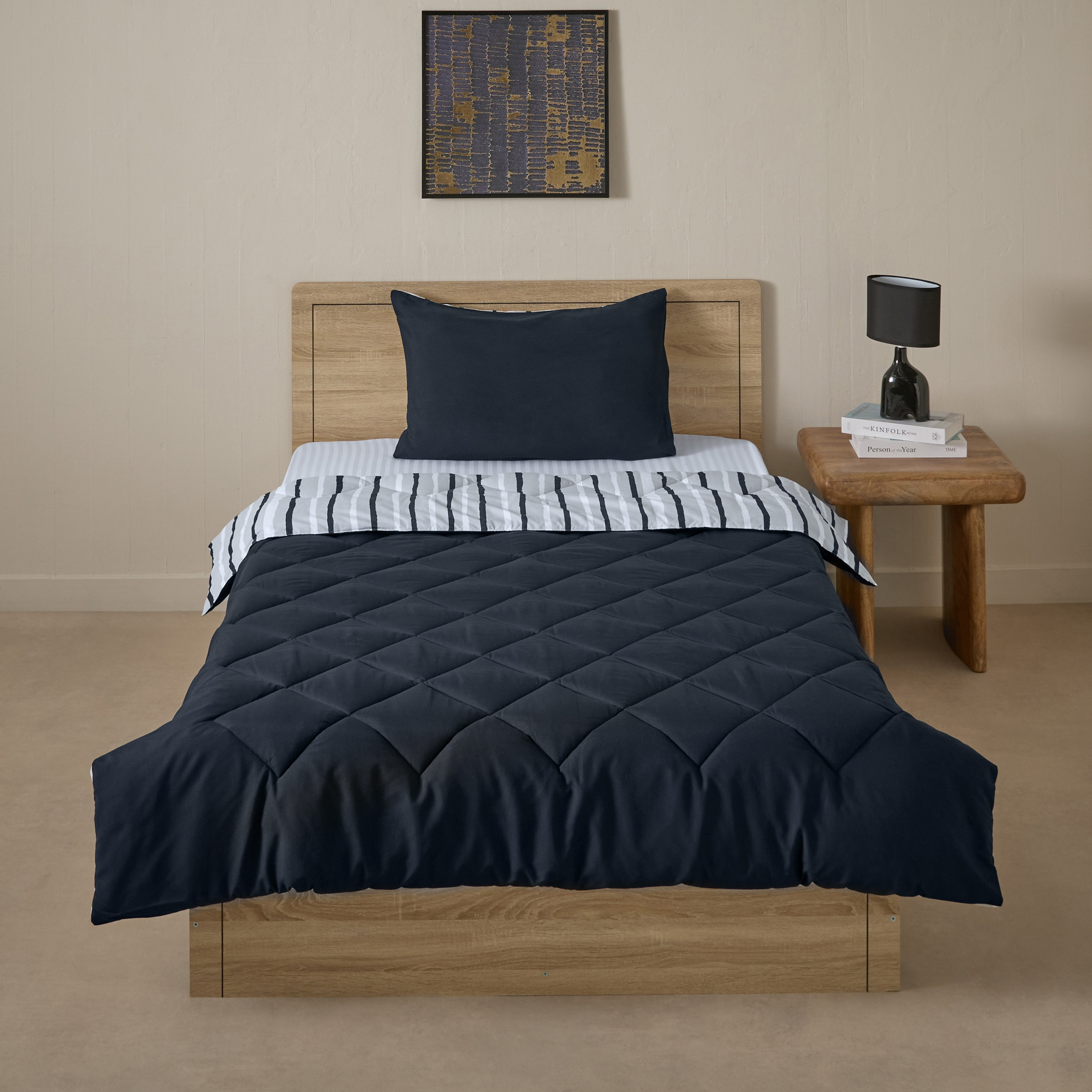طقم لحاف كينج مايكروفايبر قطعتين يستخدم على الوجهين أكا من مدريد - 160x220 سم-hbxhomeware-hbxbedroom-image-4