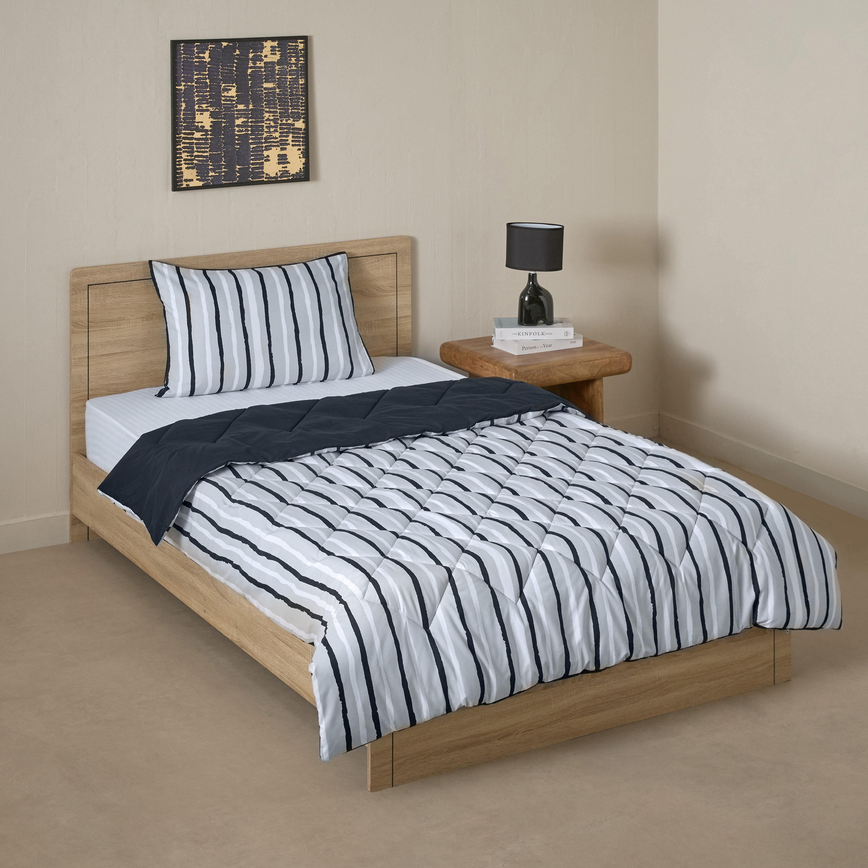 طقم لحاف كينج مايكروفايبر قطعتين يستخدم على الوجهين أكا من مدريد - 160x220 سم-hbxhomeware-hbxbedroom-image-9