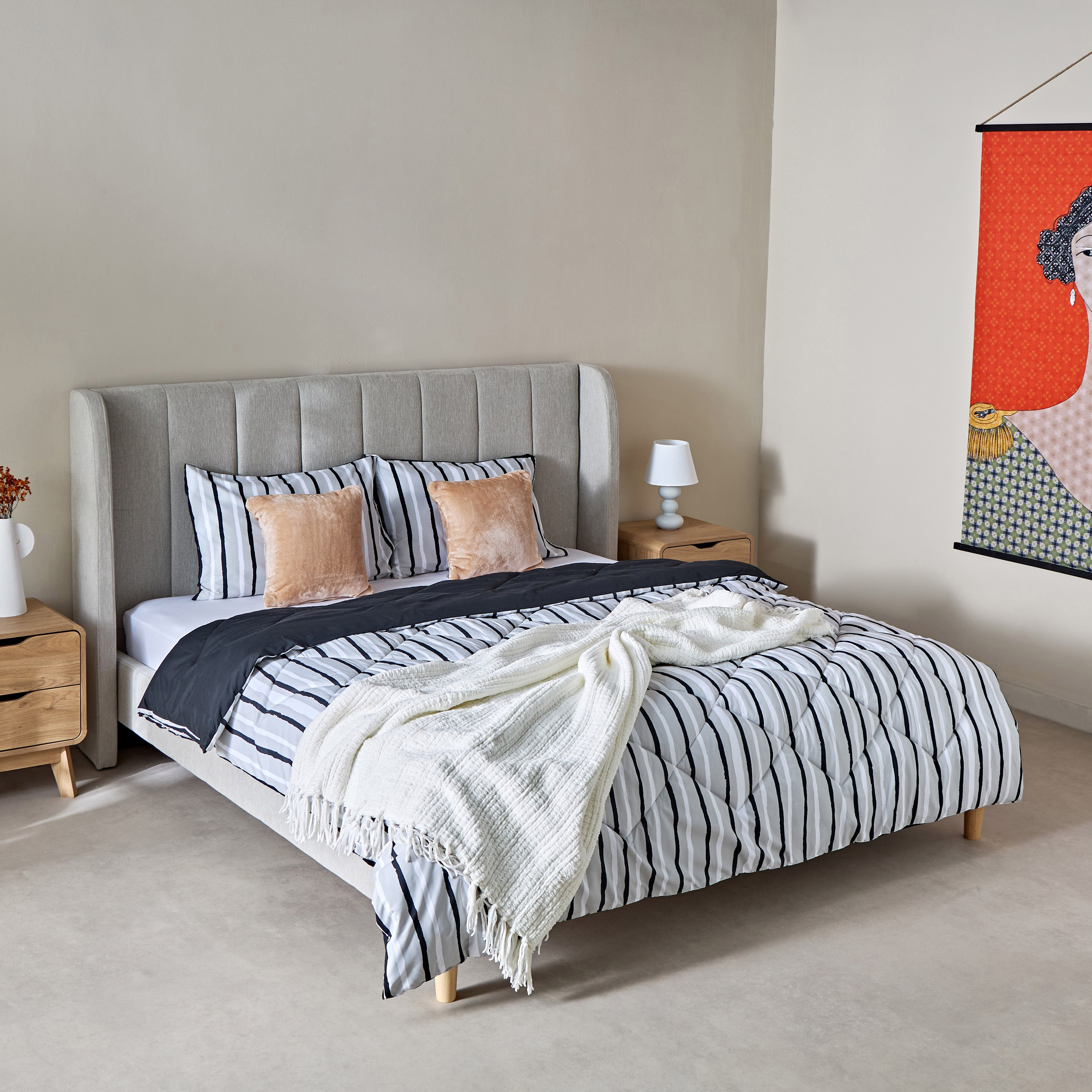 Madrid Akaa 3-Piece Microfiber King Reversible Comforter Set - 220x240 cm-hbxhomeware-hbxbedroom-image-8