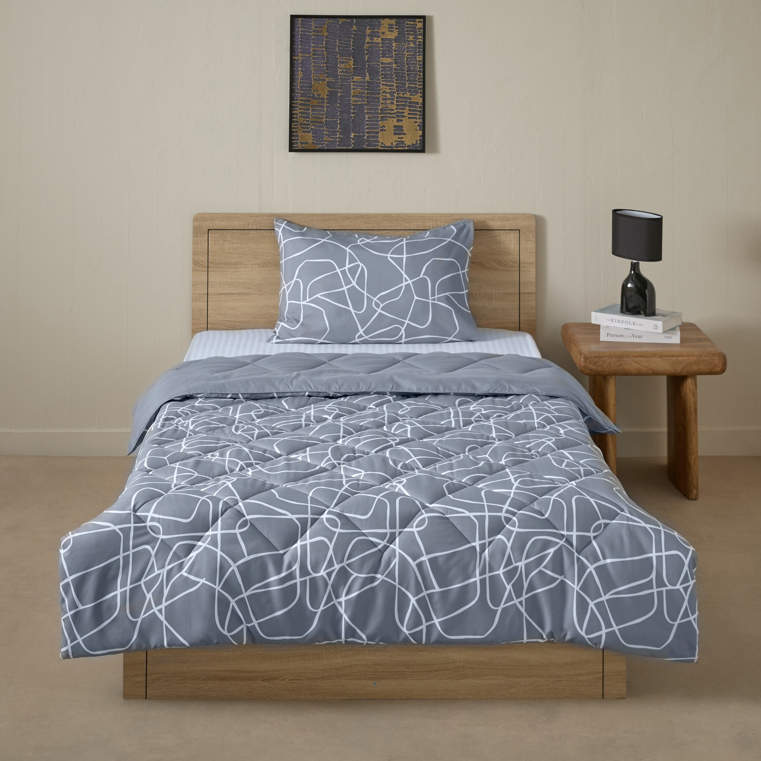 طقم لحاف زوجي مايكروفايبر قطعتين يستخدم على الوجهين كوهمو من مدريد - 160x220 سم-hbxhomeware-hbxbedroom-image-3