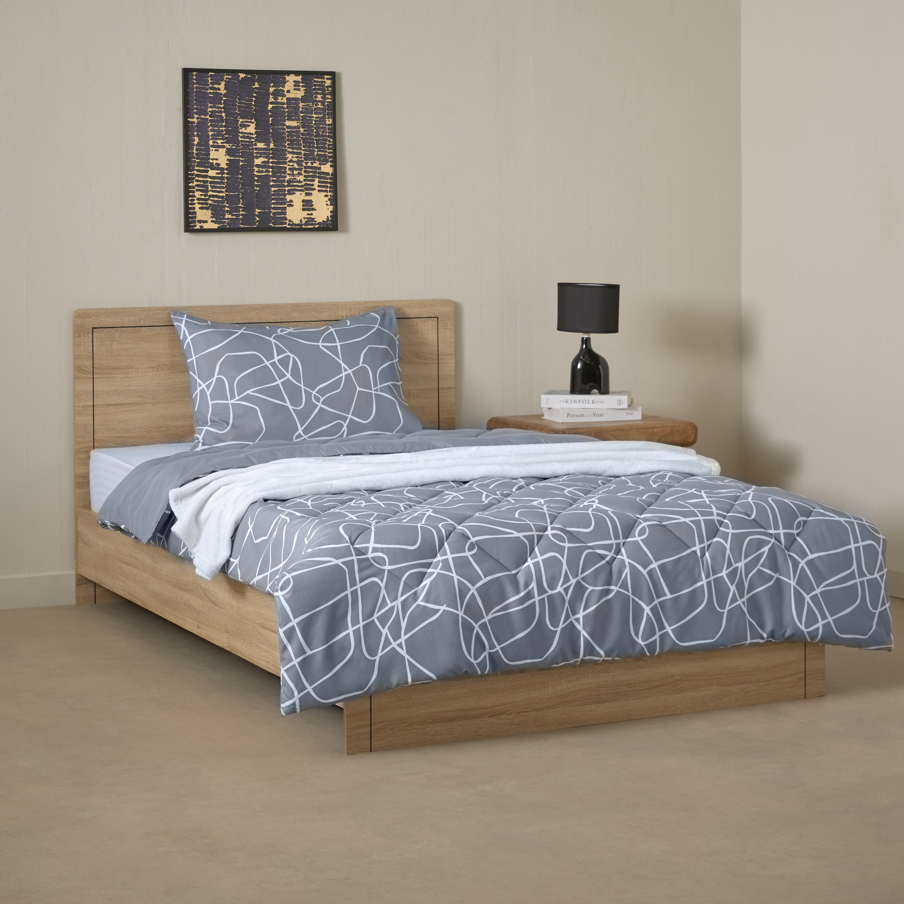 طقم لحاف زوجي مايكروفايبر قطعتين يستخدم على الوجهين كوهمو من مدريد - 160x220 سم-hbxhomeware-hbxbedroom-image-9