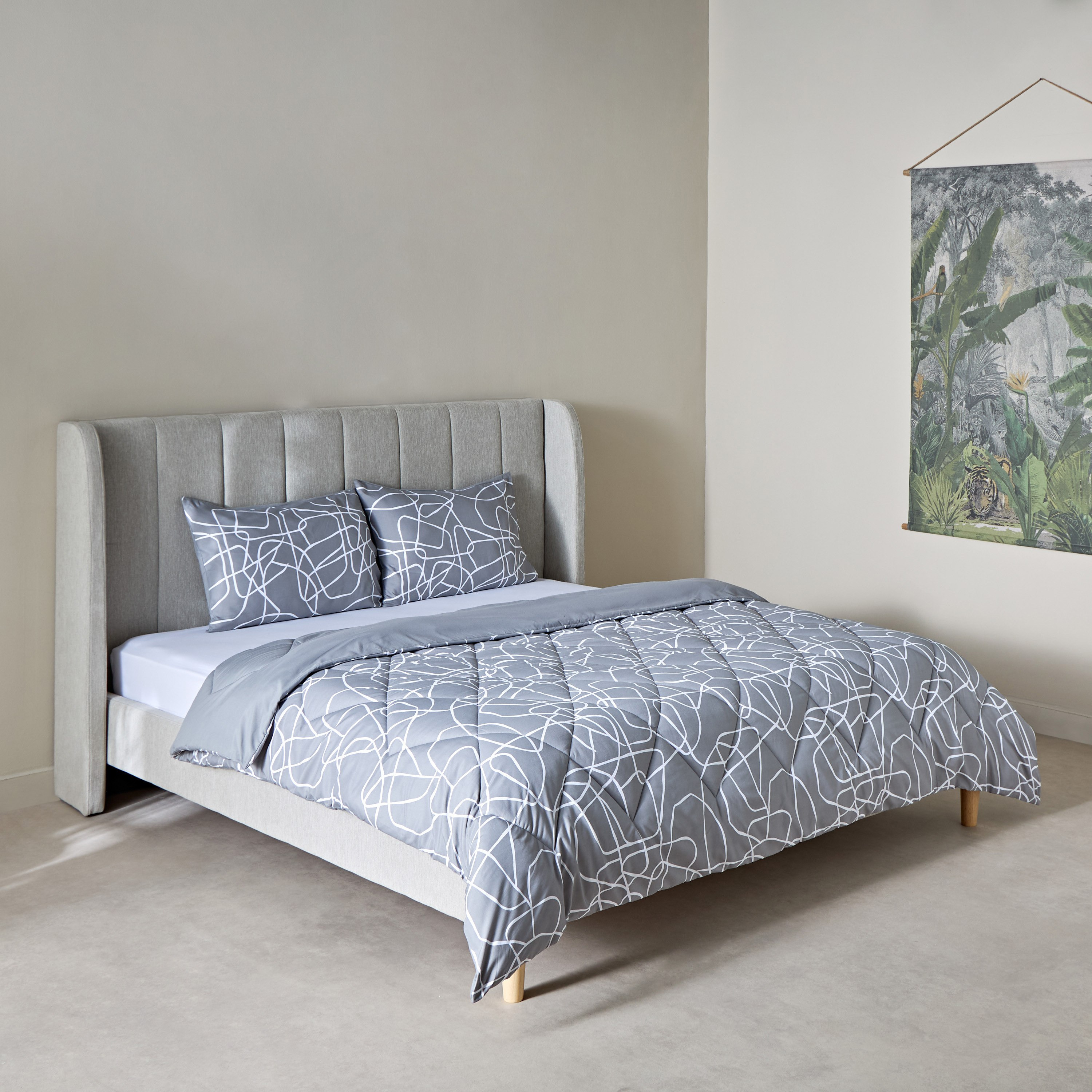 طقم لحاف كينج على الوجهين من الألياف الدقيقة 3 قطع كوهمو من مدريد - 220x240 سم-hbxhomeware-hbxbedroom-image-2