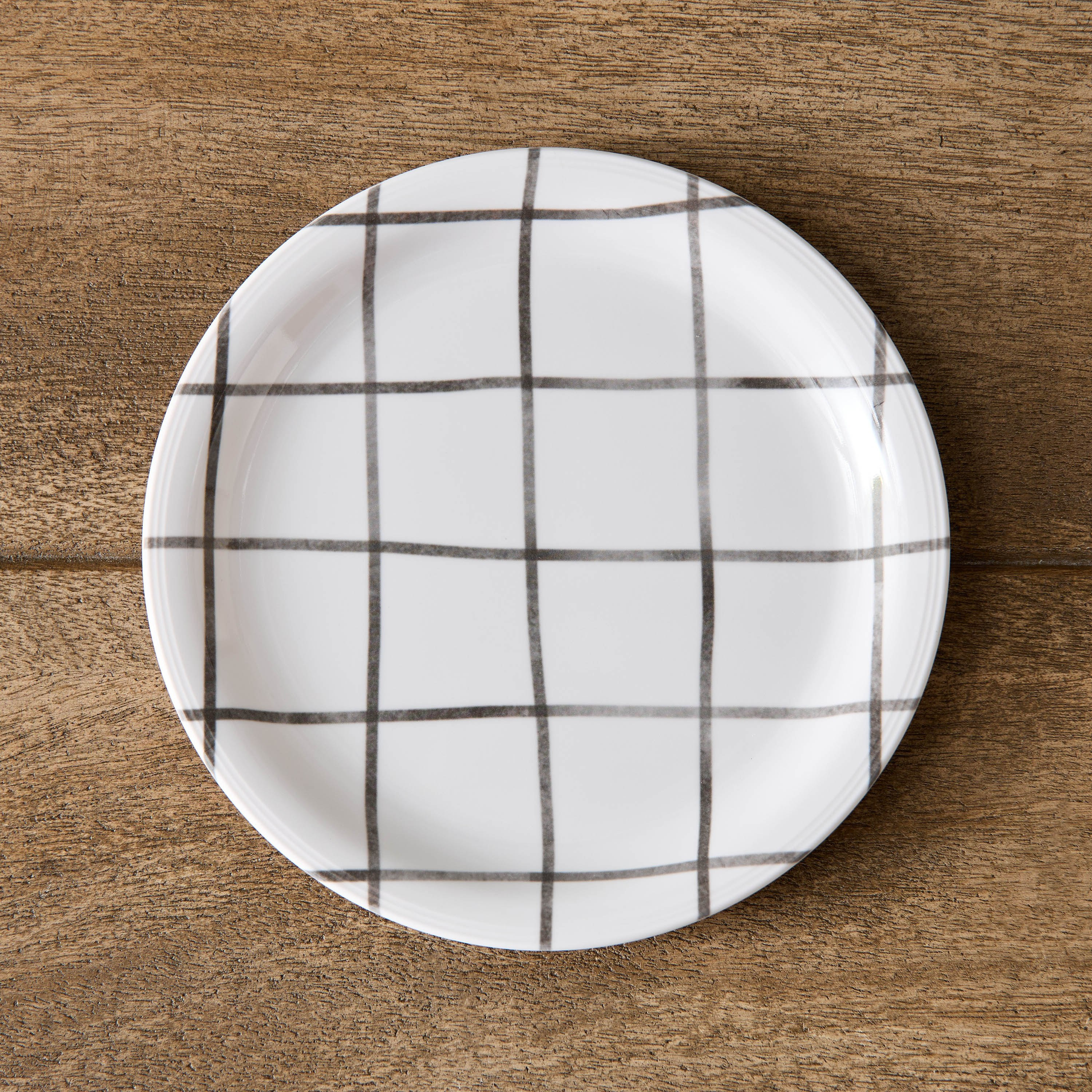 Checkered Side Plate - 19 cm-hbxdecorandfurnishings-tabletop-crockery-image-2