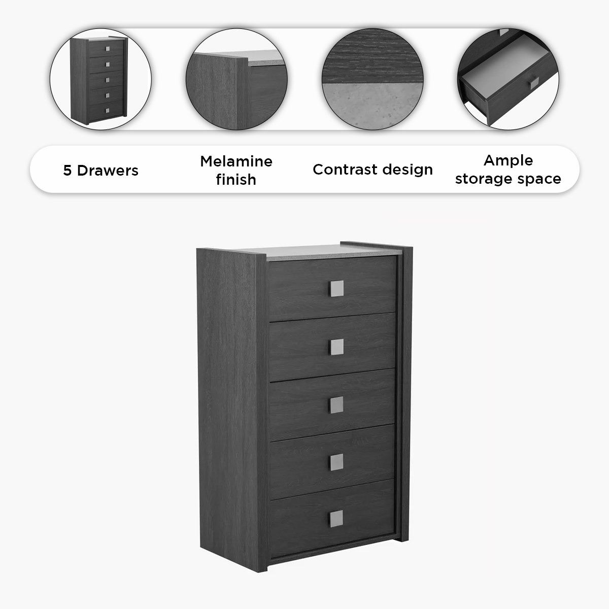 وحدة 5 أدراج من كامبريدج-hbxfurniture-dressersandchests-chestofdrawers-image-5
