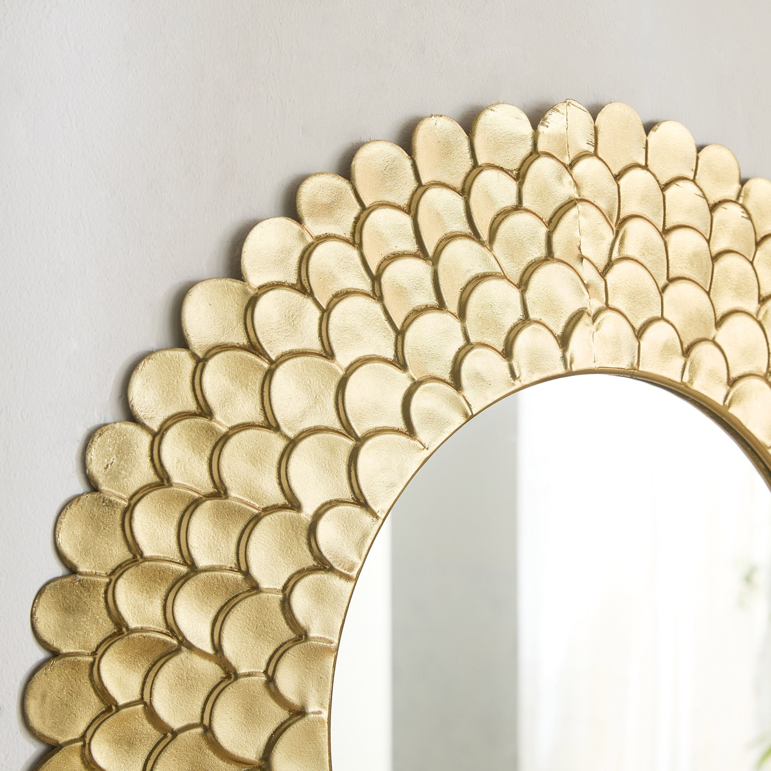 Delp Premium Heavy Duty Metal Scallop Wall Mirror - 75.6x75.6x3.8 cm-PROMO_HB_AE_B1G1_250925-image-3