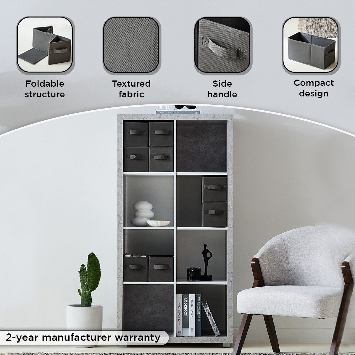 صندوق قماش على شكل مكعب من أوليف - 15.5x33x16.5 سم-hbxbedroom-bedroomaccessories-bedroomstorage-image-9