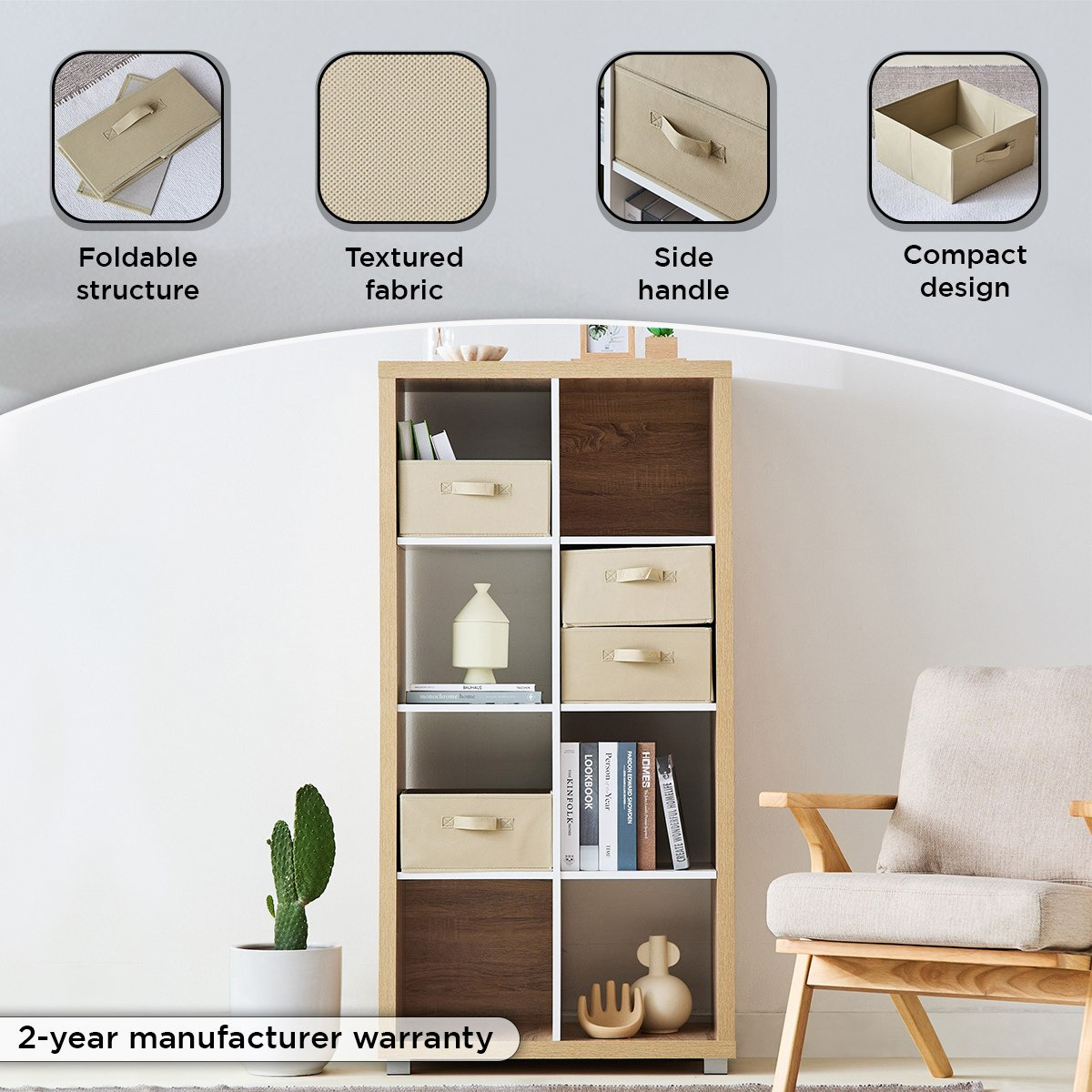 صندوق قماش على شكل مكعب من أوليف - 32x33x16.5 سم-hbxbedroom-bedroomaccessories-bedroomstorage-image-8