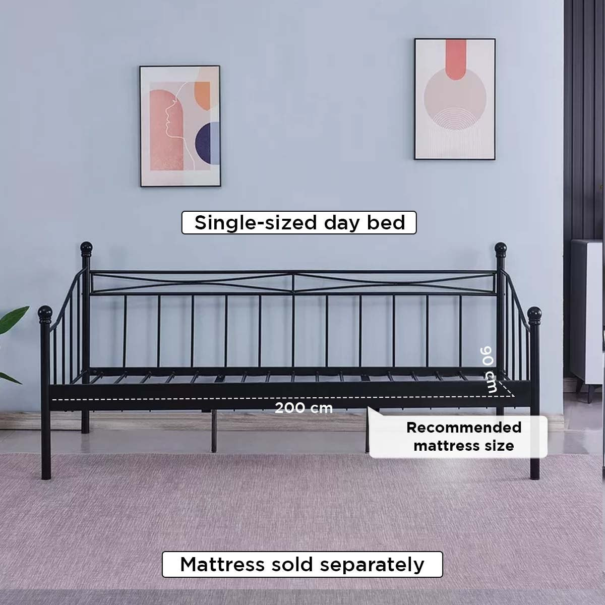 Vanilla Isabella Single Day Bed - 90x200 cm-hbxfurniture-bedsandbedsets-daybeds-image-9