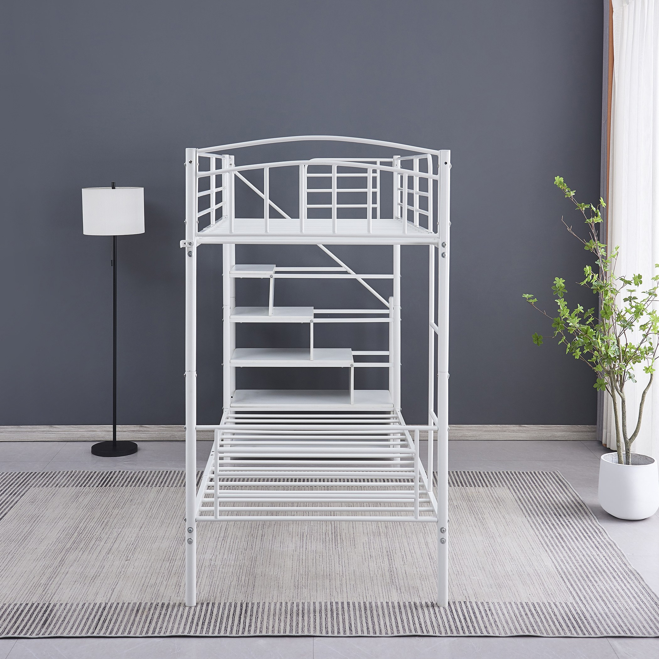 سرير فردي بطابقين وسلم من جونو - 90x190 سم-hbxkidsandyouth-bedsandbedsets-bunkbeds-single-image-3