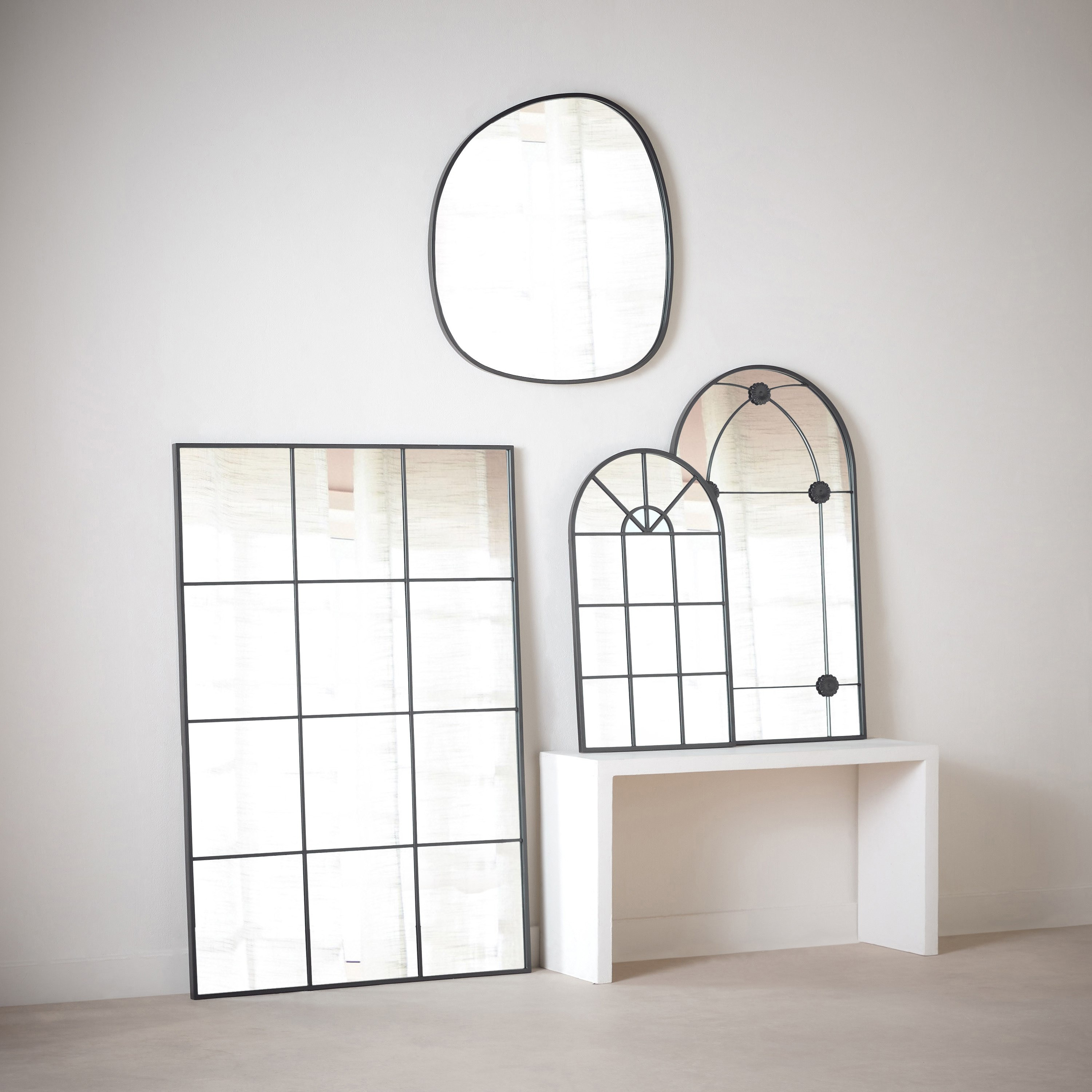 مرآة حائط بإطار معدني نافذة من فريسكو - 40x70 سم-hbxhomeware-hbxdecorandfurnishings-image-5