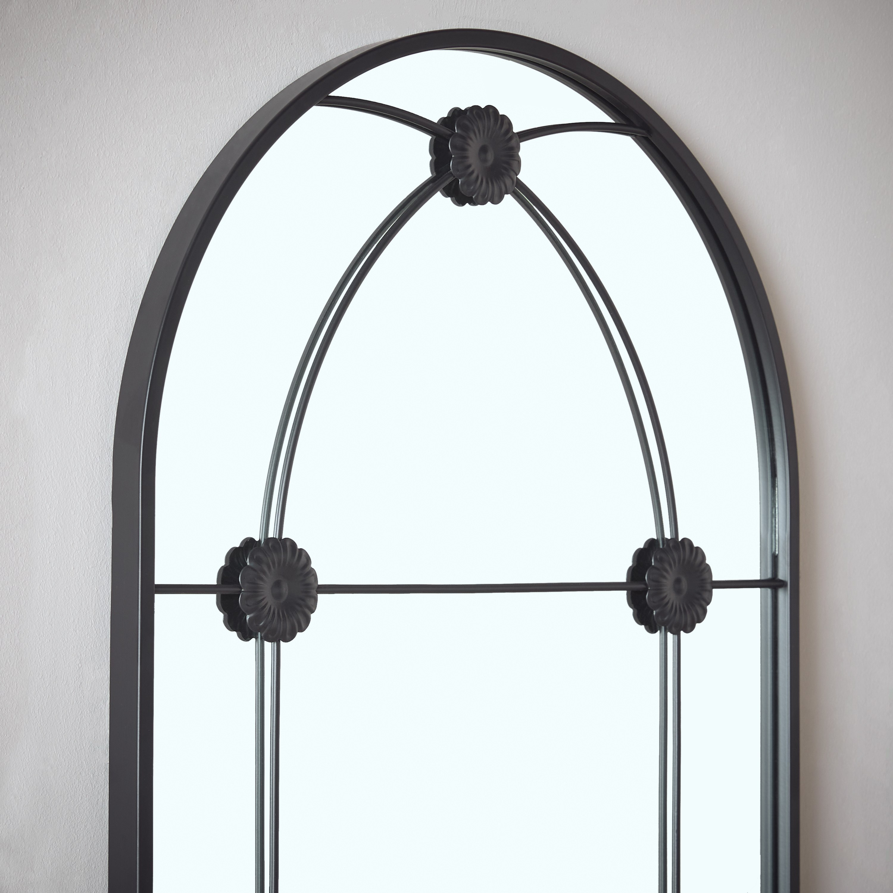 Fresco Metal Frame Windowpane Wall Mirror - 50x90 cm-hbxhomeware-hbxdecorandfurnishings-image-3