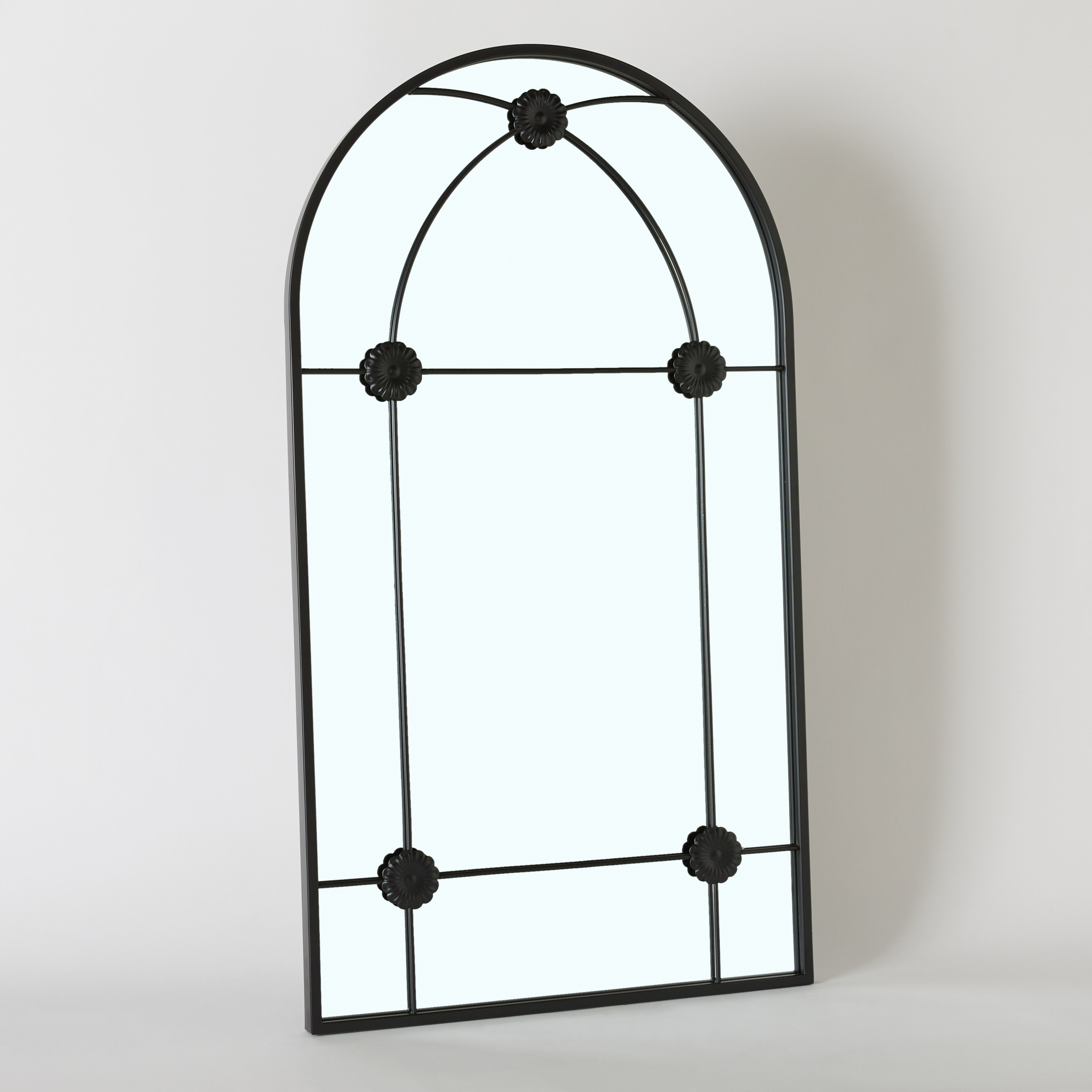 Fresco Metal Frame Windowpane Wall Mirror - 50x90 cm-hbxhomeware-hbxdecorandfurnishings-image-6
