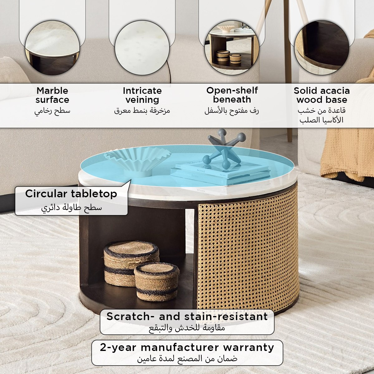 Cavon Rattan Bay Solid Wood Coffee Table with Genuine Marble Top-PROMO_HB_SA_HBX10_TH1000_NEW_031025-image-4