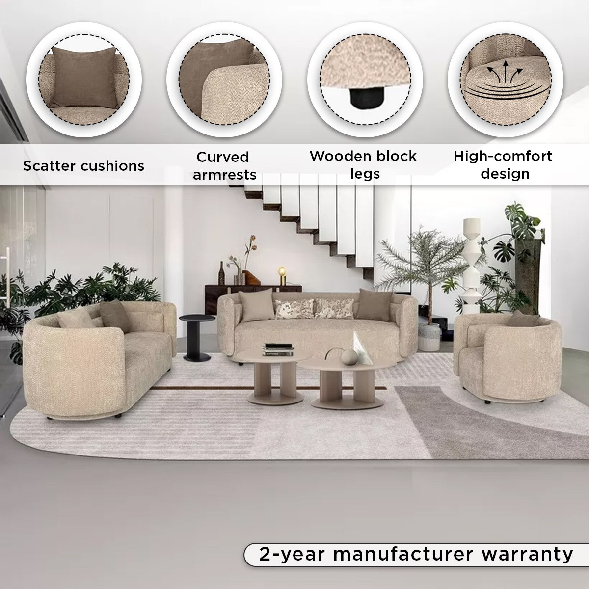 Lavie Arm Chair Fabric Sofa with 1 Cushion-hbxlivingroom-sofasandarmchairs-sofas-image-4