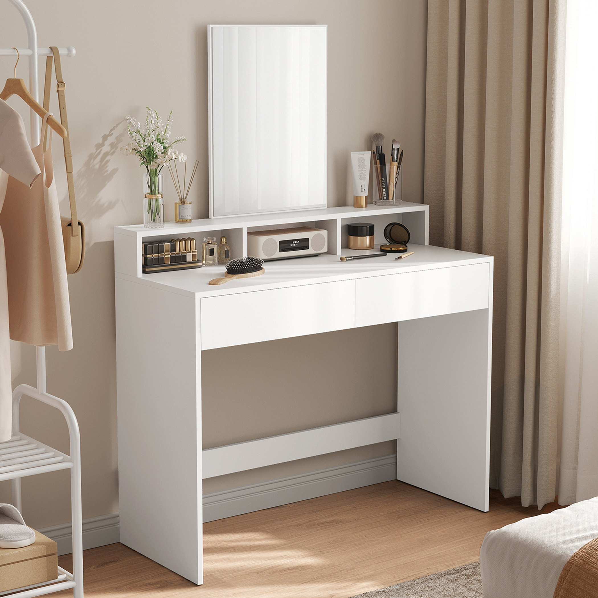 طاولة تزيين فانيتي مع مرآة و2 درج - برنسيس نيو من موڤو-hbxfurniture-kidsroom-kidsdressersandmirrors-image-1
