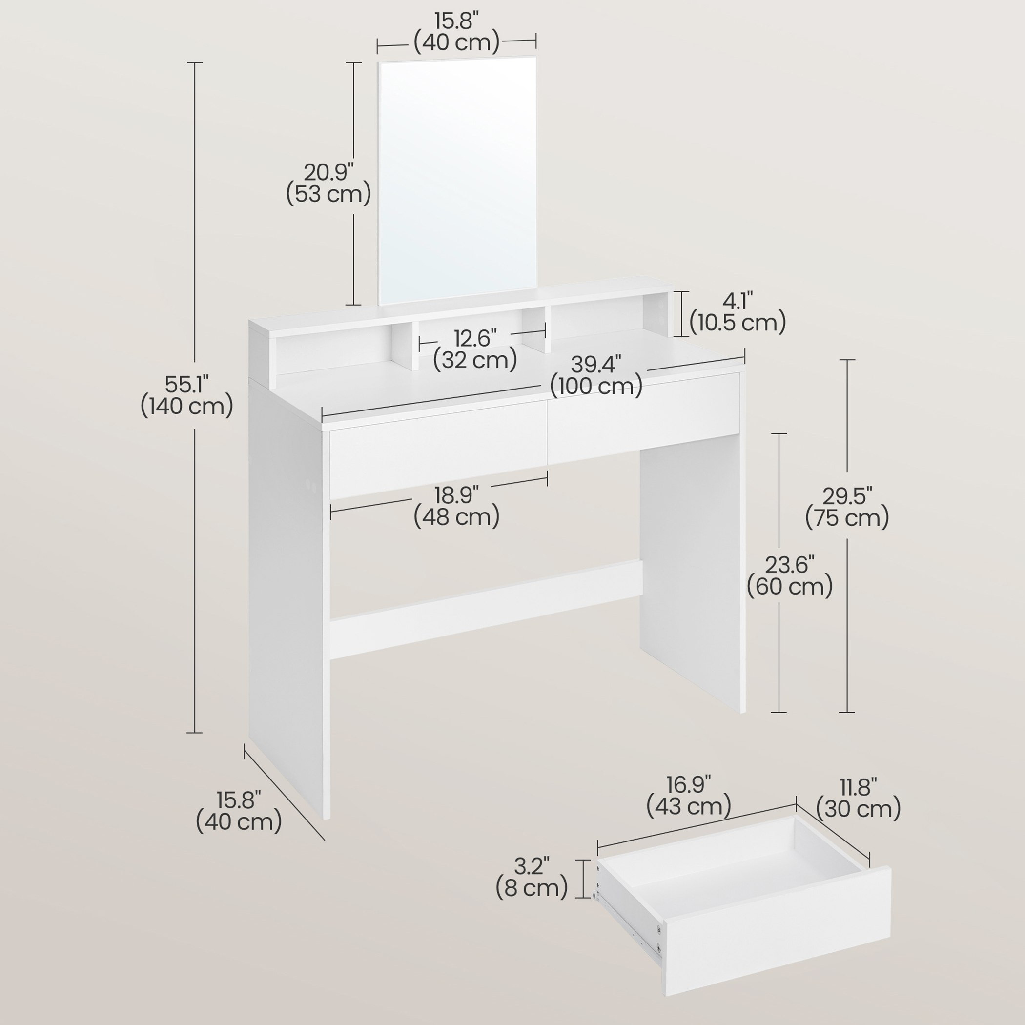 طاولة تزيين فانيتي مع مرآة و2 درج - برنسيس نيو من موڤو-hbxfurniture-kidsroom-kidsdressersandmirrors-image-6