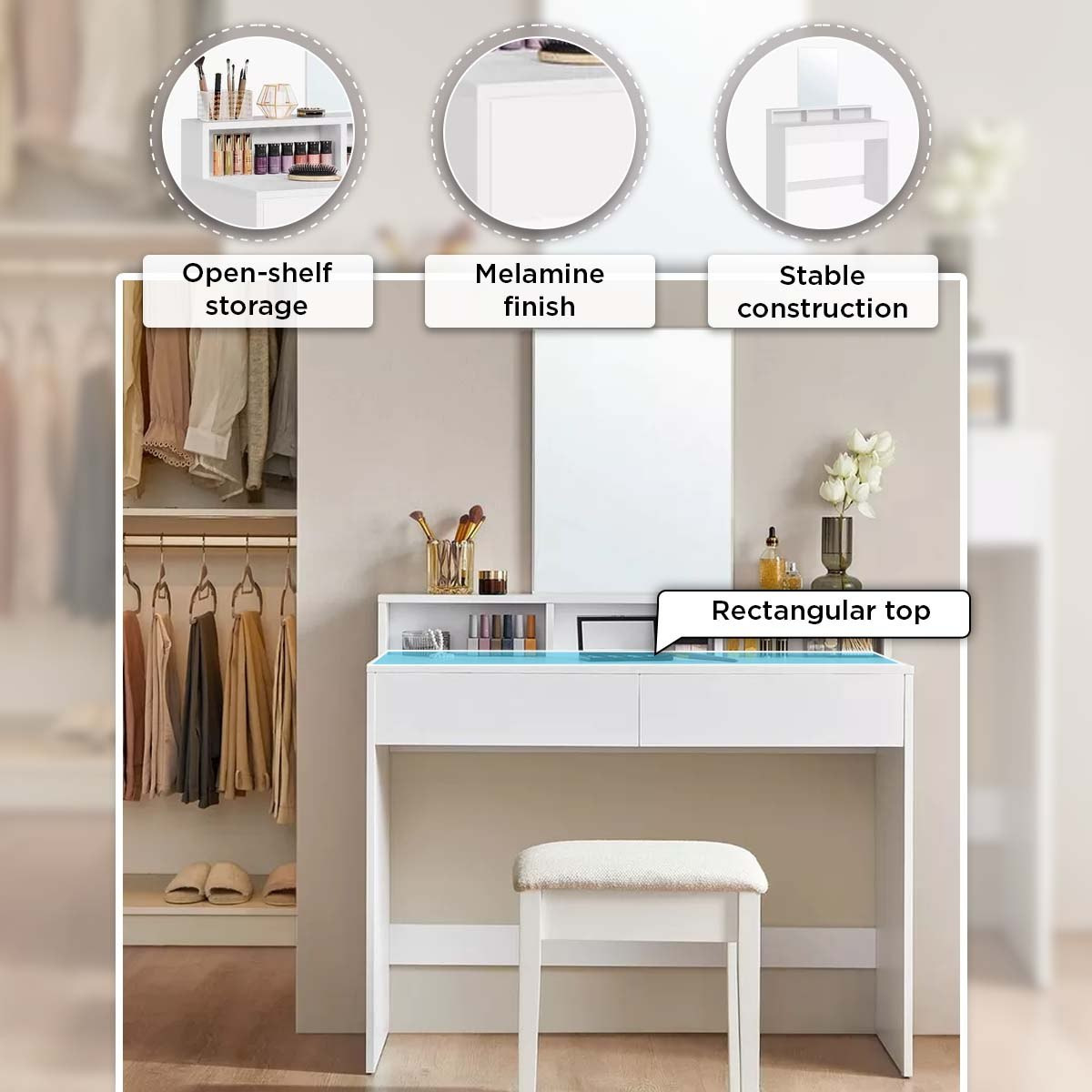 طاولة تزيين فانيتي مع مرآة و2 درج - برنسيس نيو من موڤو-hbxfurniture-kidsroom-kidsdressersandmirrors-image-8