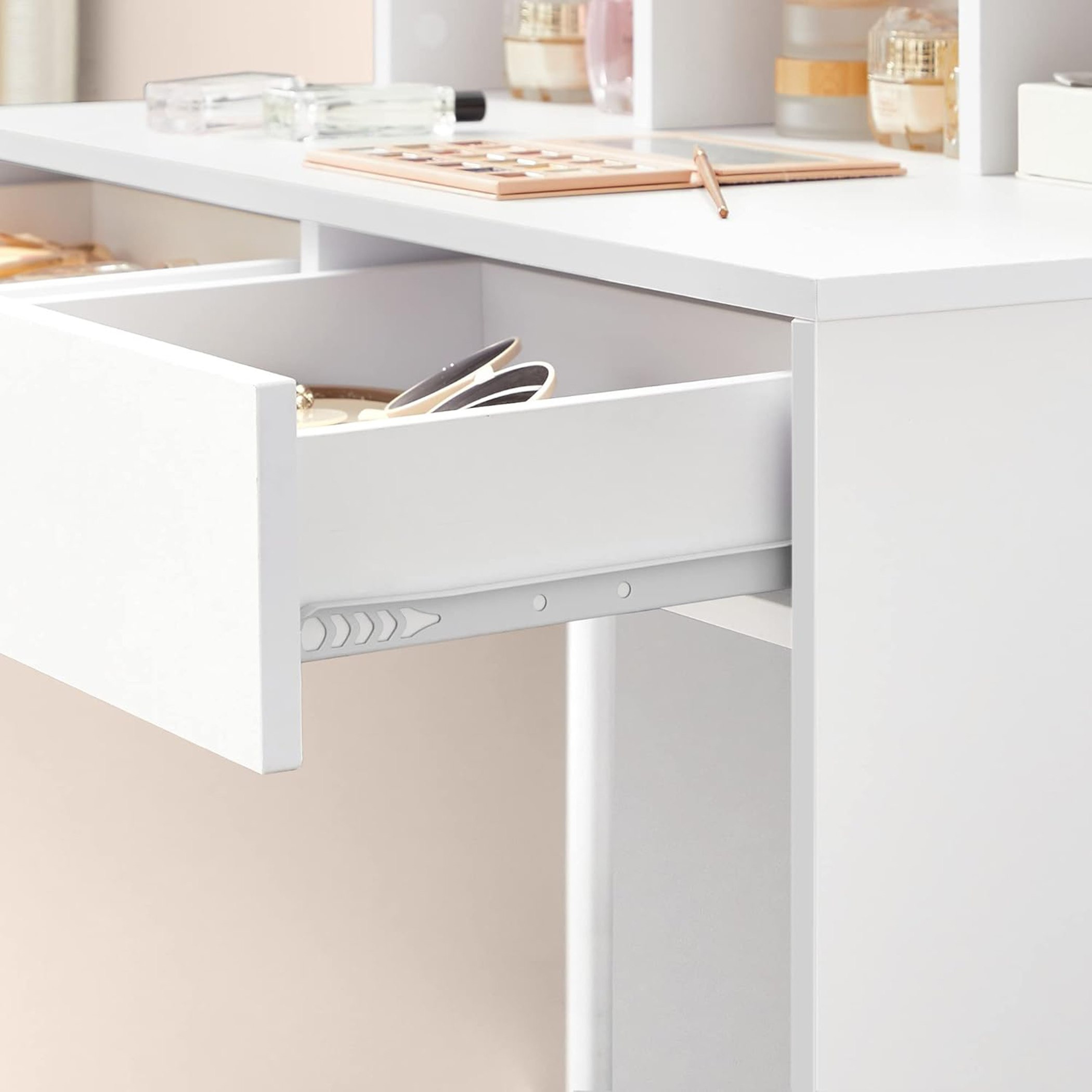 طاولة تزيين فانيتي 2 درج مع مرآة وأضواء - برنسيس بلاش من موڤو -hbxfurniture-kidsroom-kidsdressersandmirrors-image-6