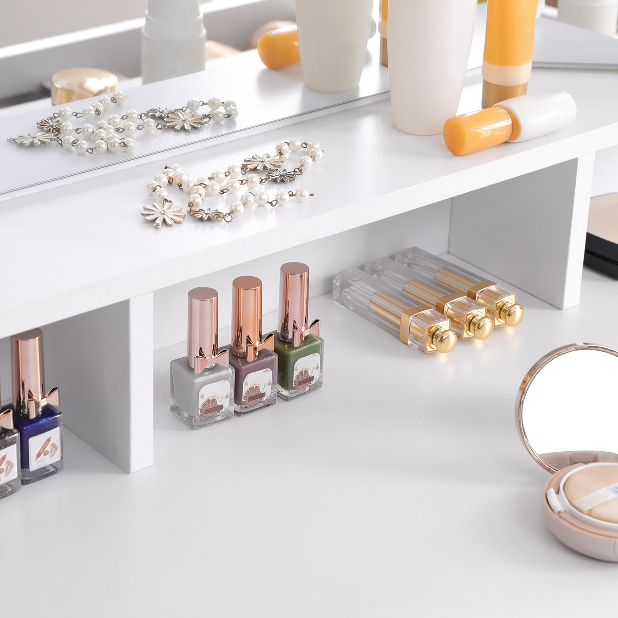 Movo Princess Treo 2-Drawer Vanity Dresser with Folding Mirror-hbxfurniture-kidsroom-kidsdressersandmirrors-image-8