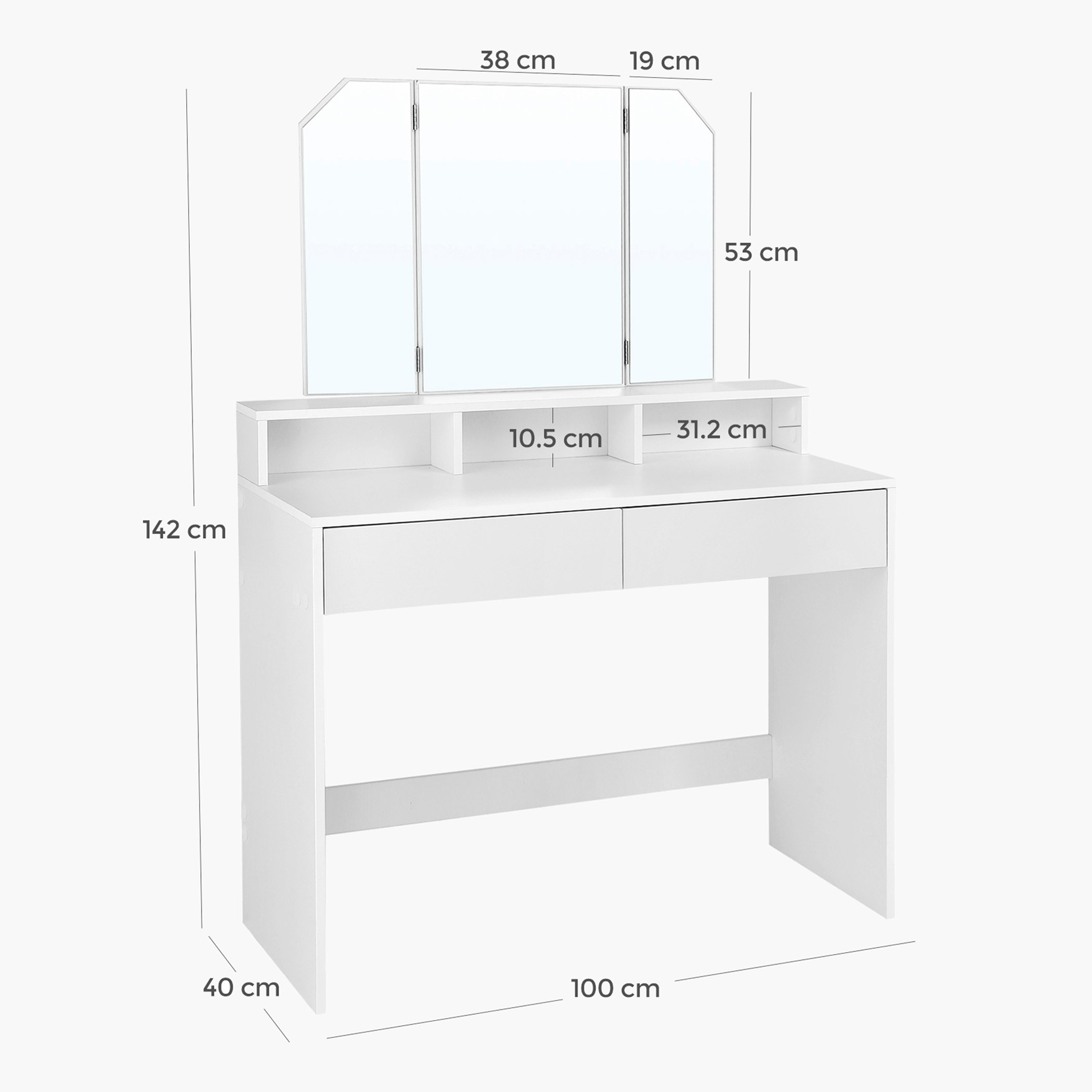 Movo Princess Treo 2-Drawer Vanity Dresser with Folding Mirror-hbxfurniture-kidsroom-kidsdressersandmirrors-image-9