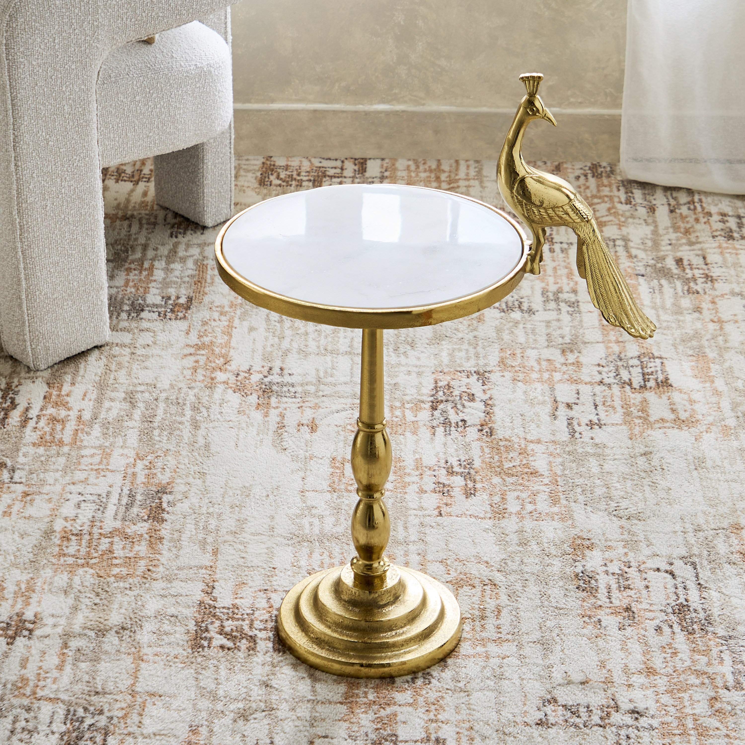 Cavon Peahen Genuine Marble Top Accent Table-hbxfurniture-livingroom-endtables-image-2