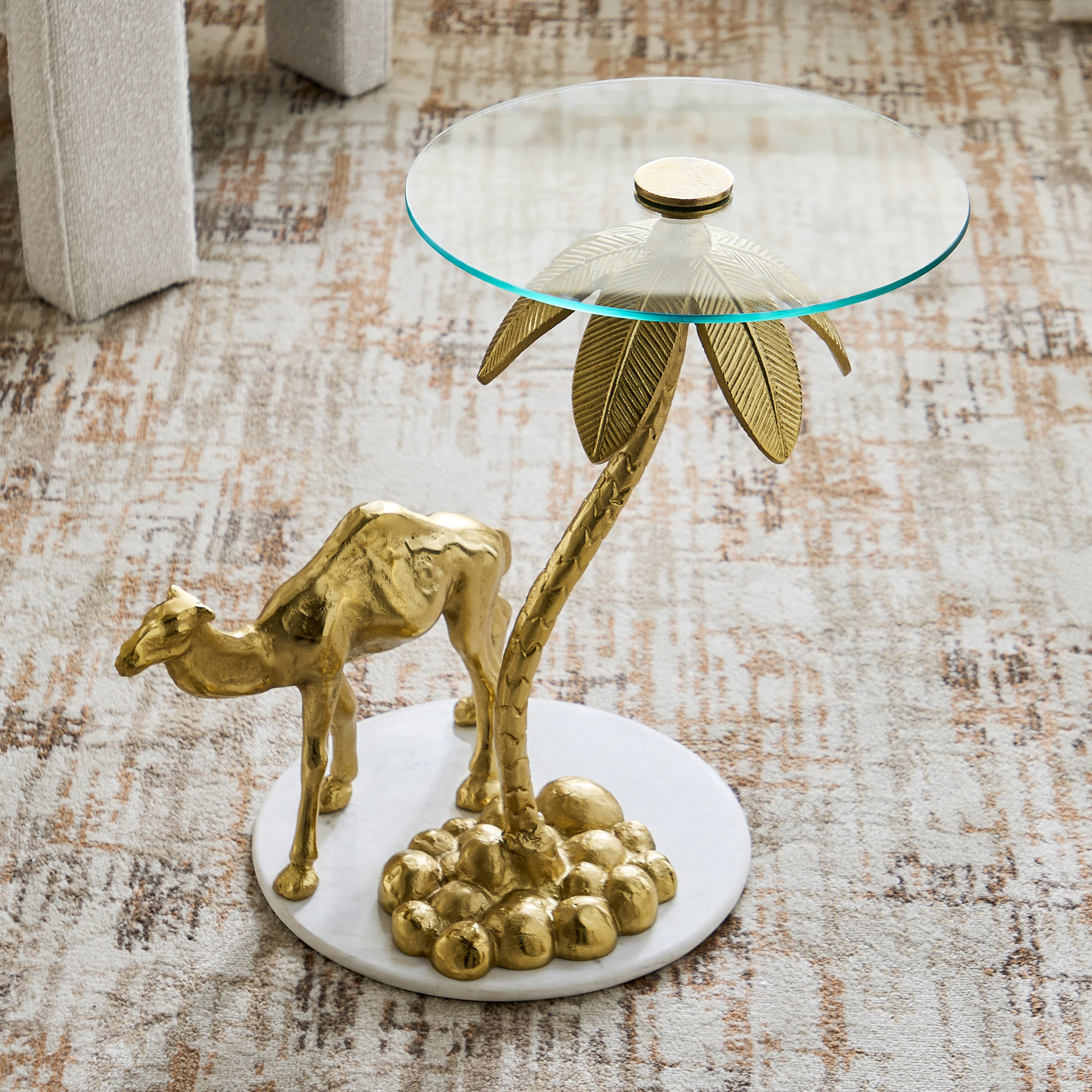 طاولة جانبية بسطح من الرخام الأصلي والزجاج - كاميل من فيندرا -hbxfurniture-livingroom-endtables-image-2