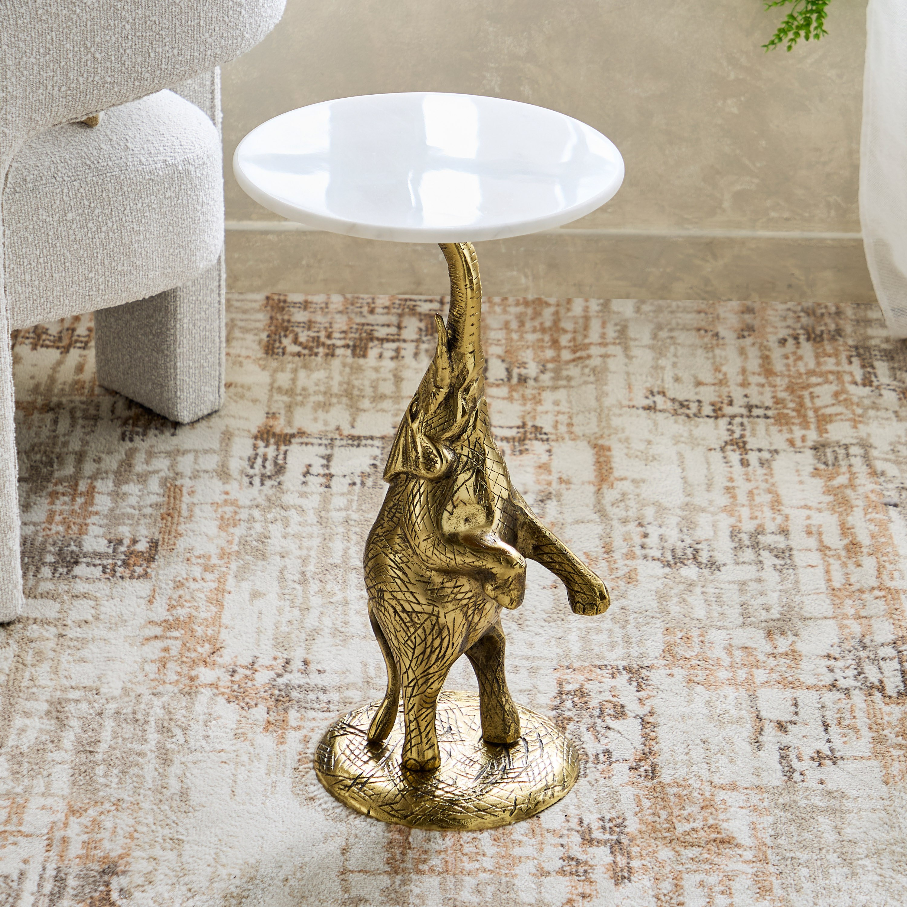 Cavon Gaj Genuine Marble Top Side Table-hbxfurniture-livingroom-endtables-image-2