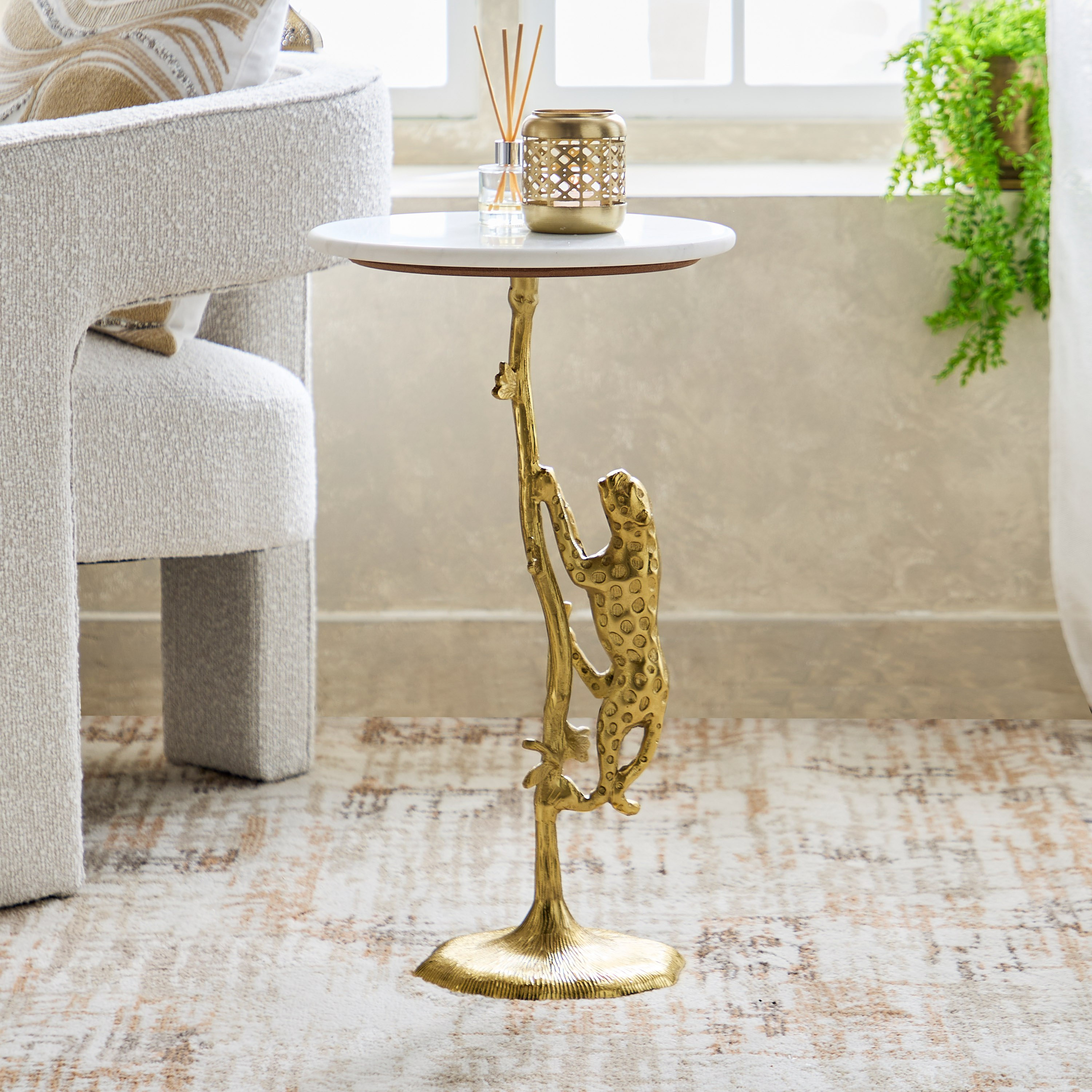 Cavon Leopard Genuine Marble Top Side Table-hbxfurniture-livingroom-endtables-image-1