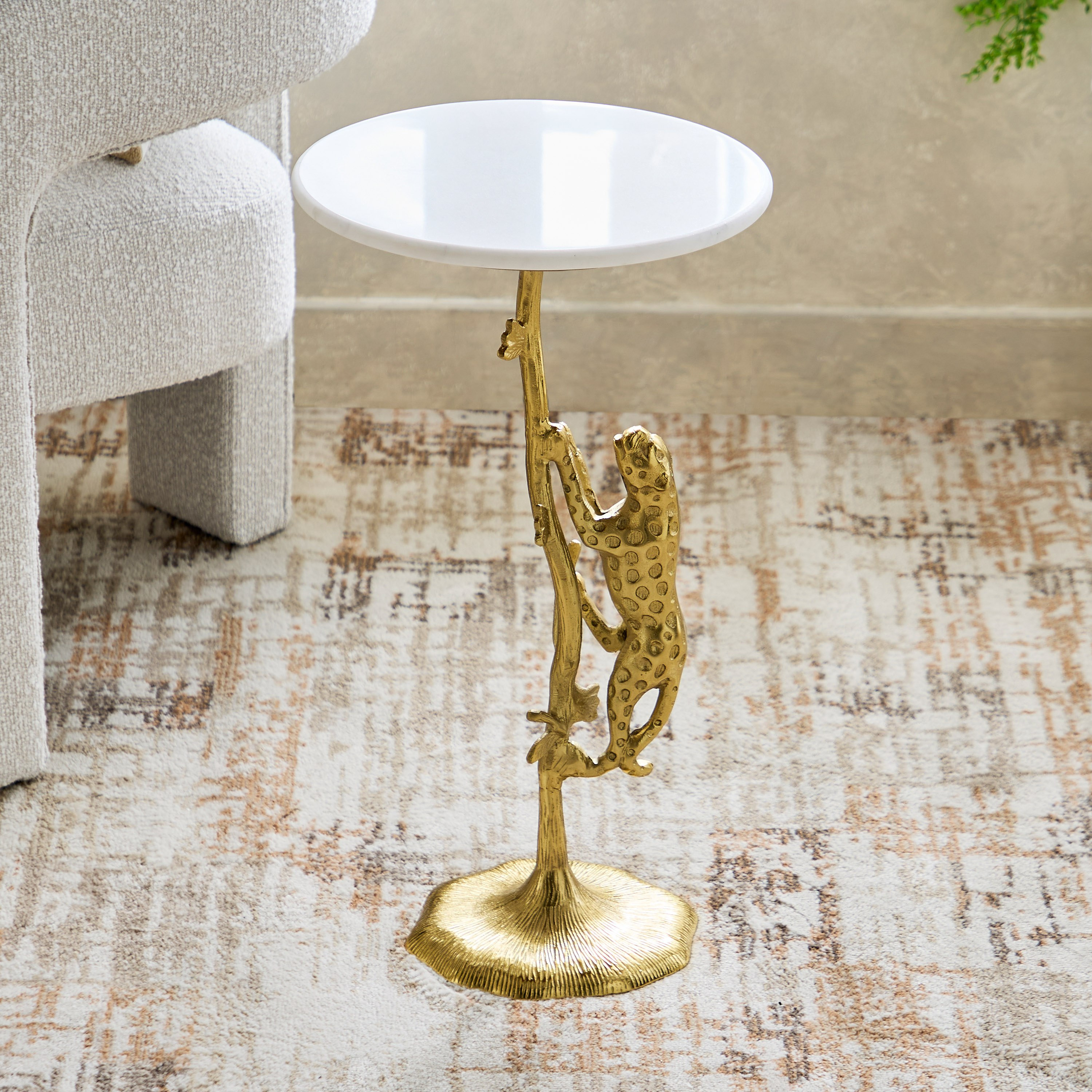 Cavon Leopard Genuine Marble Top Side Table-hbxfurniture-livingroom-endtables-image-2