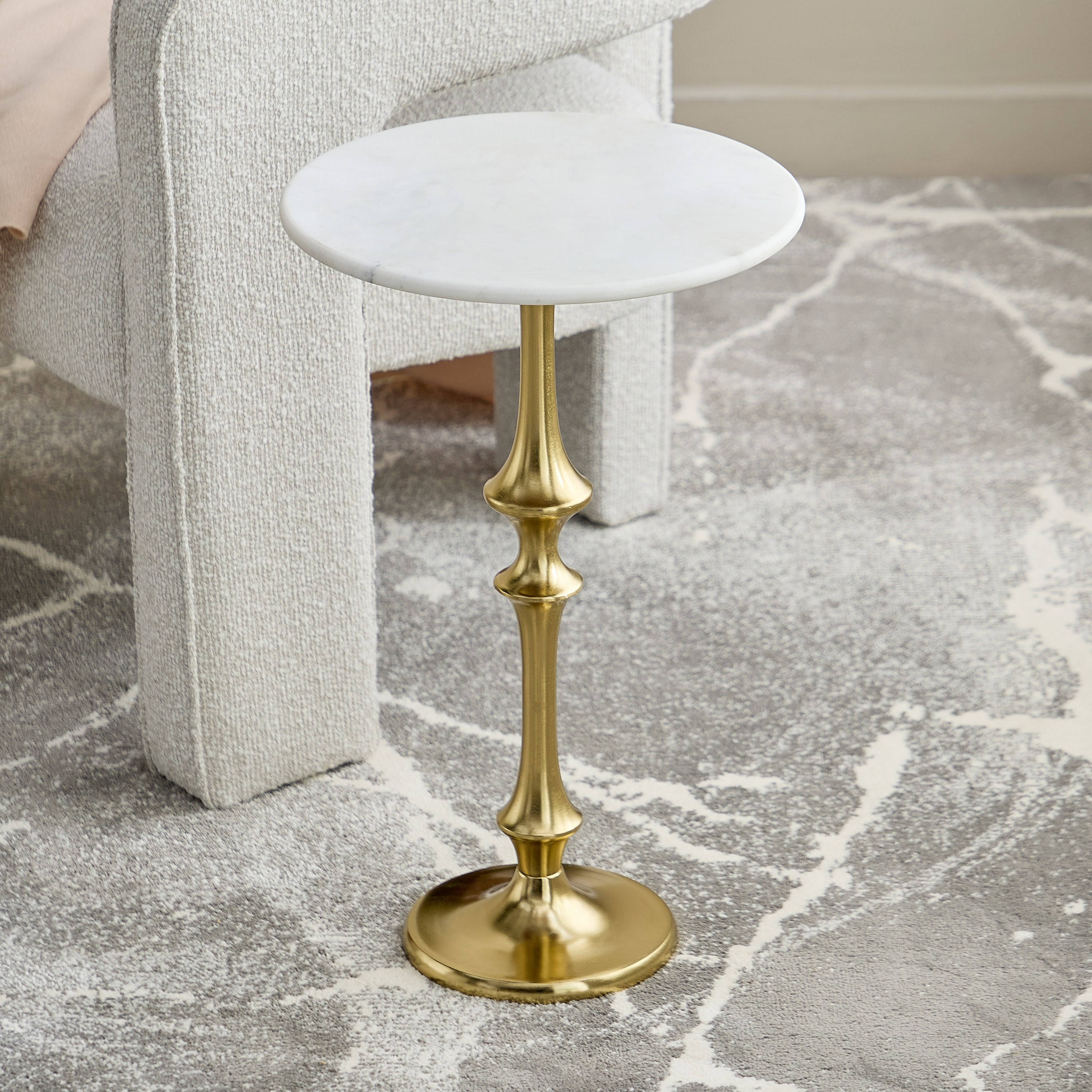 Cavon Lauren Genuine Marble Top Side Table-hbxfurniture-livingroom-endtables-image-2