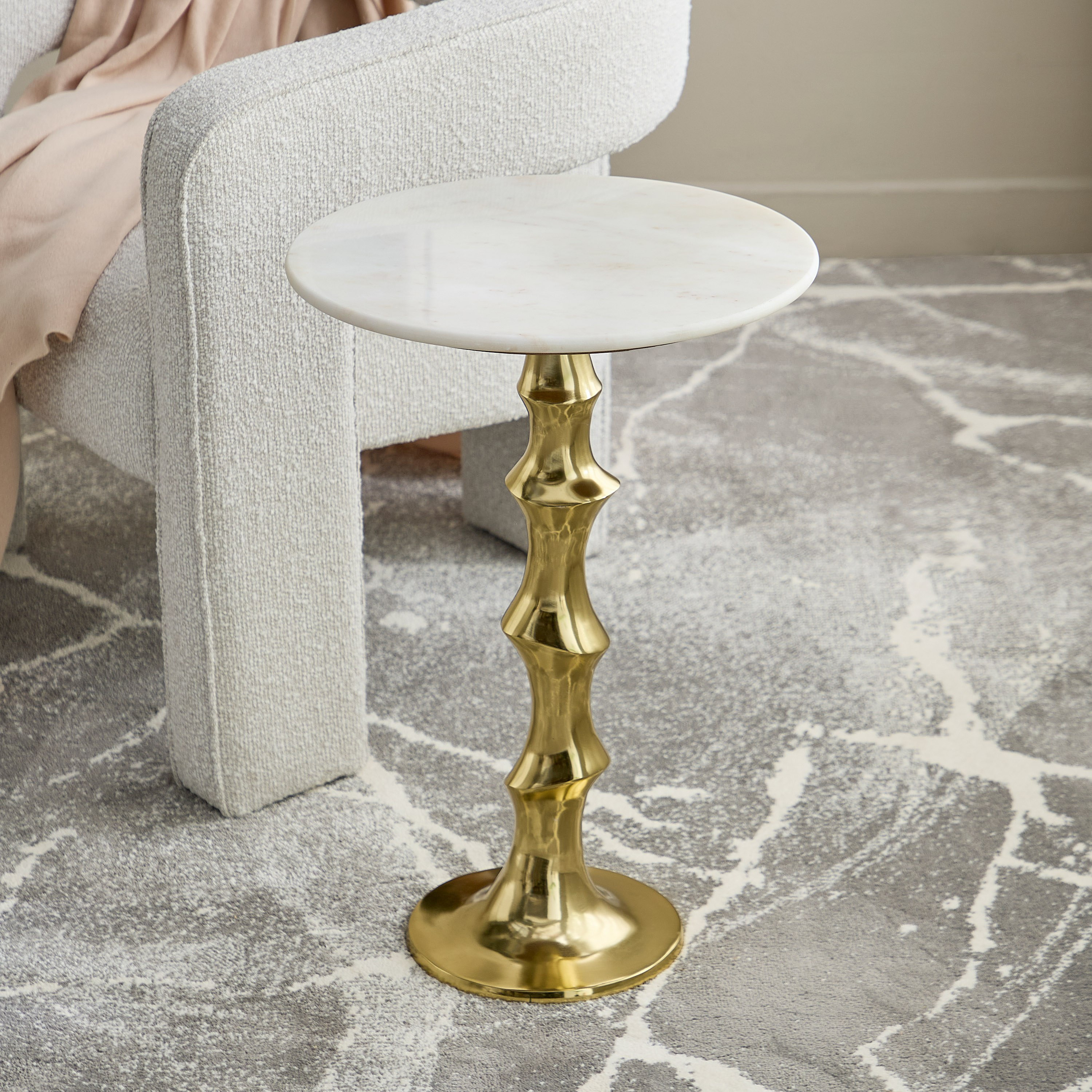 Cavon Julie Genuine Marble Top Side Table-hbxfurniture-livingroom-endtables-image-2