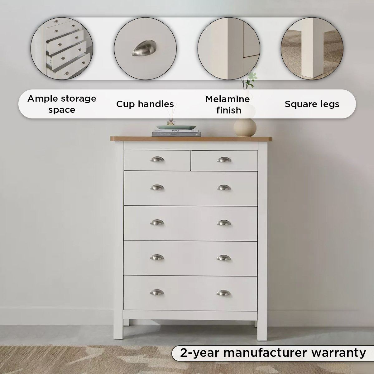 Lousiana Chest of 6 Drawers-hbxfurniture-dressersandchests-chestofdrawers-image-4