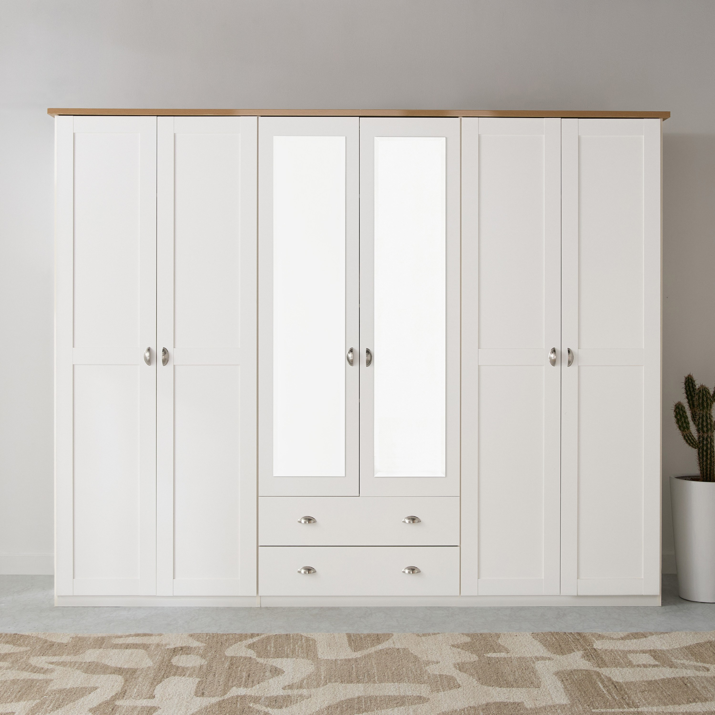 خزانة ملابس 6 أبواب ودرجين ومرايا من لويزيانا-hbxfurniture-wardrobes-image-2