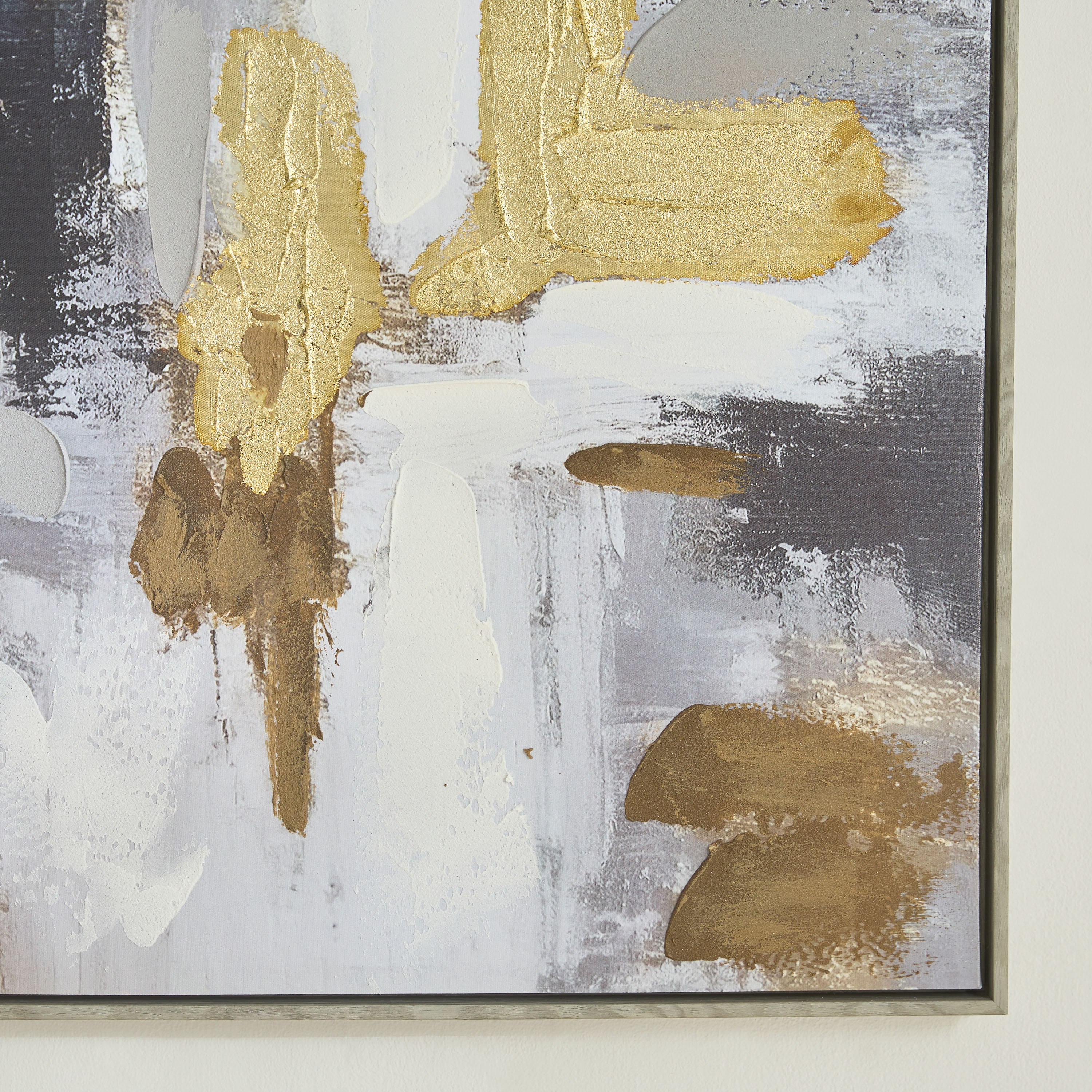 لوحة كانفاس مؤطرة برسم يدوي ورقائق ذهبية من فيستا - 60x90x38 سم-hbxhomeware-hbxdecorandfurnishings-image-3