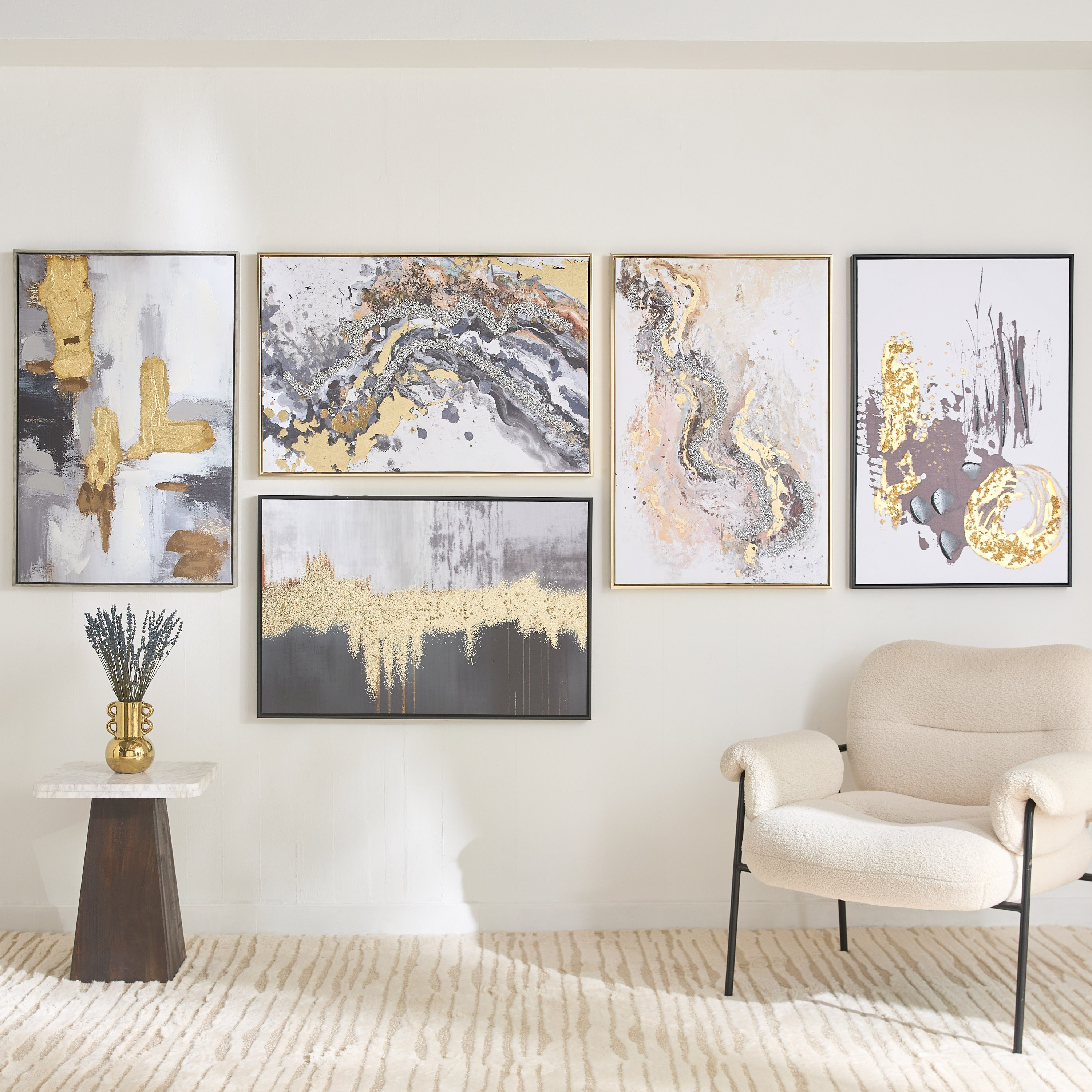 لوحة كانفاس مؤطرة بخرز ورقائق من فيستا - 60x90x38 سم-hbxhomeware-hbxdecorandfurnishings-image-4