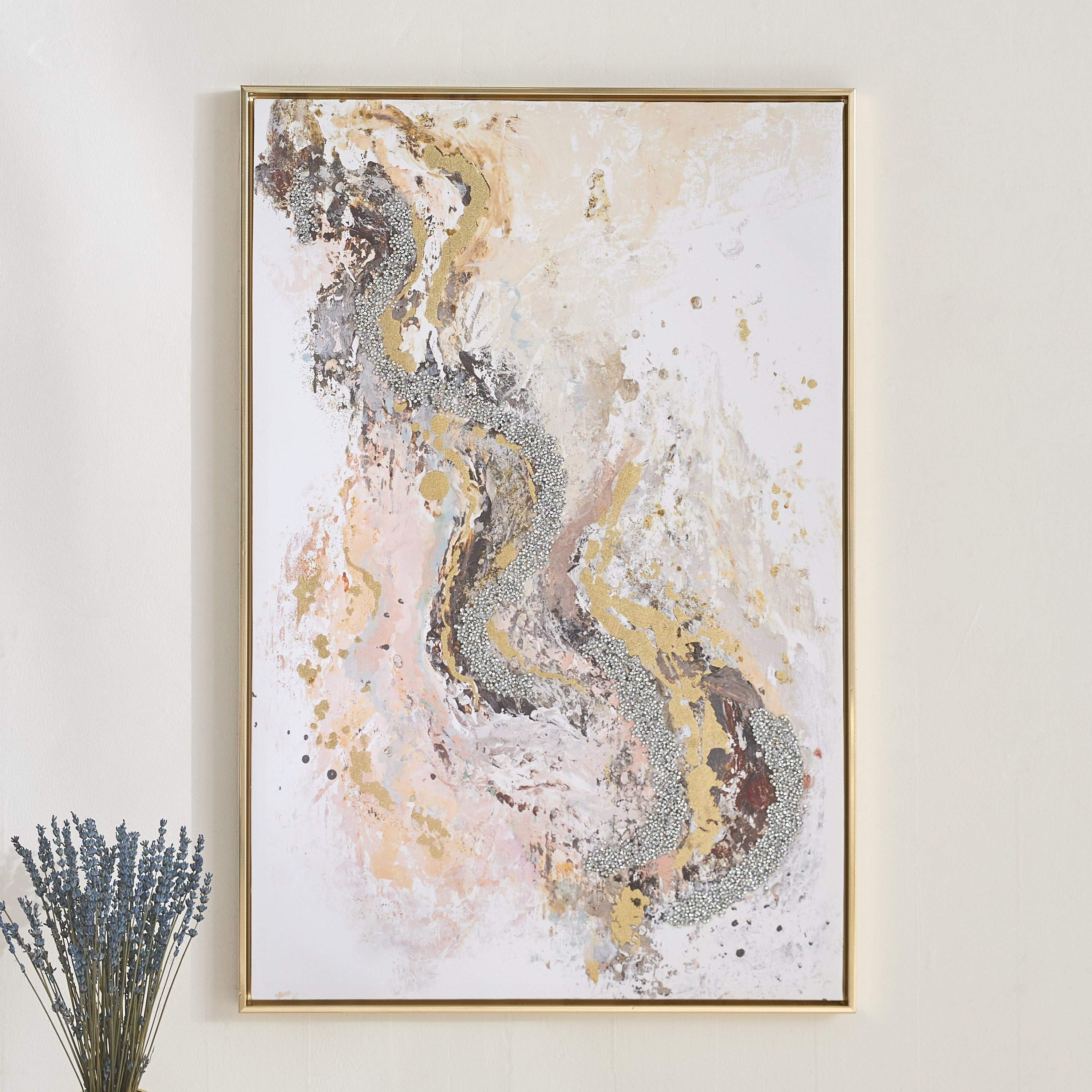 Fista Framed Canvas with Crystal Beads - 60x90x38 cm-hbxhomeware-hbxdecorandfurnishings-image-2