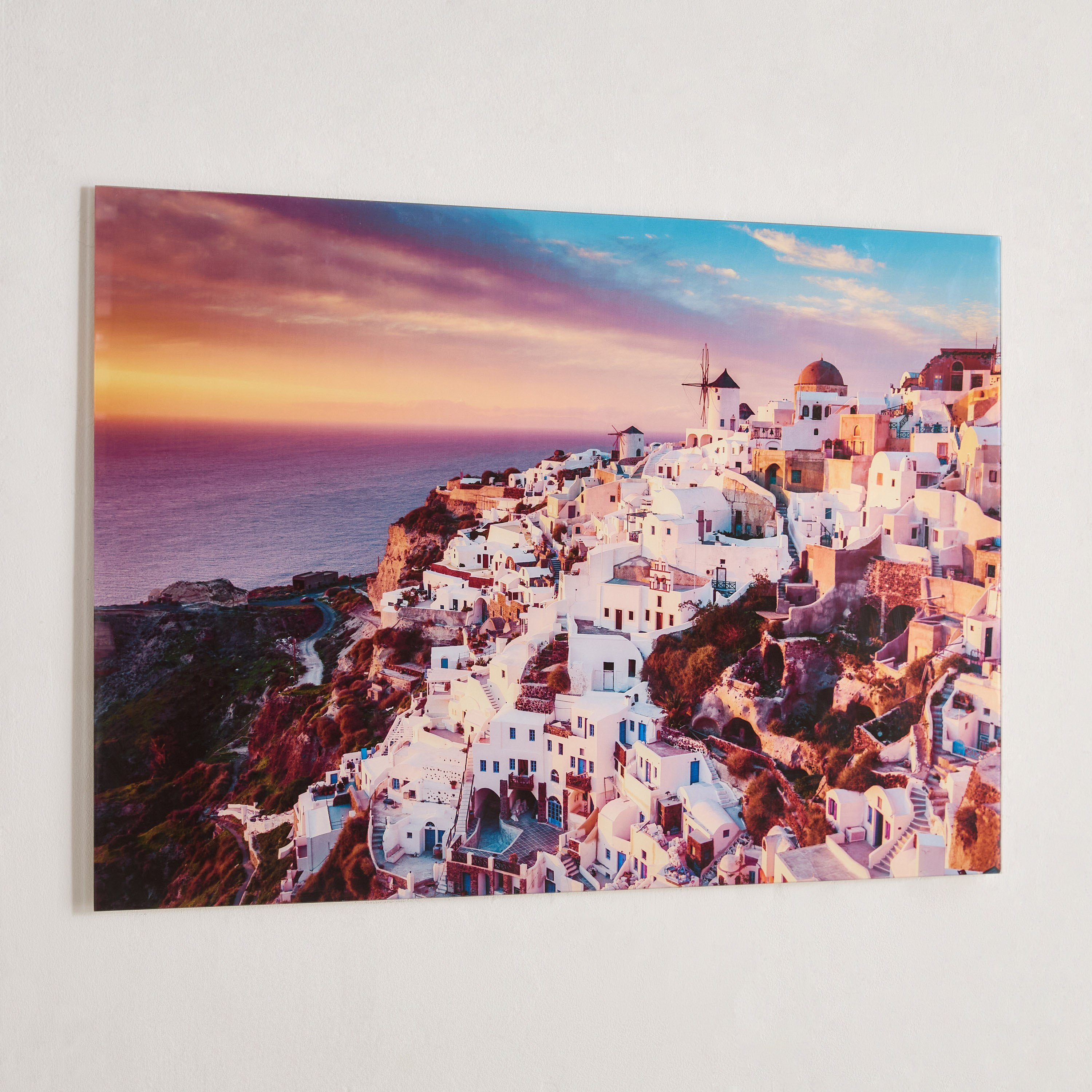 زينة حائط من الزجاج المعالج حراريًا سانتوريني بتصيم شروق الشمس من فيستا - 60x90 سم-hbxhomeware-hbxdecorandfurnishings-image-1