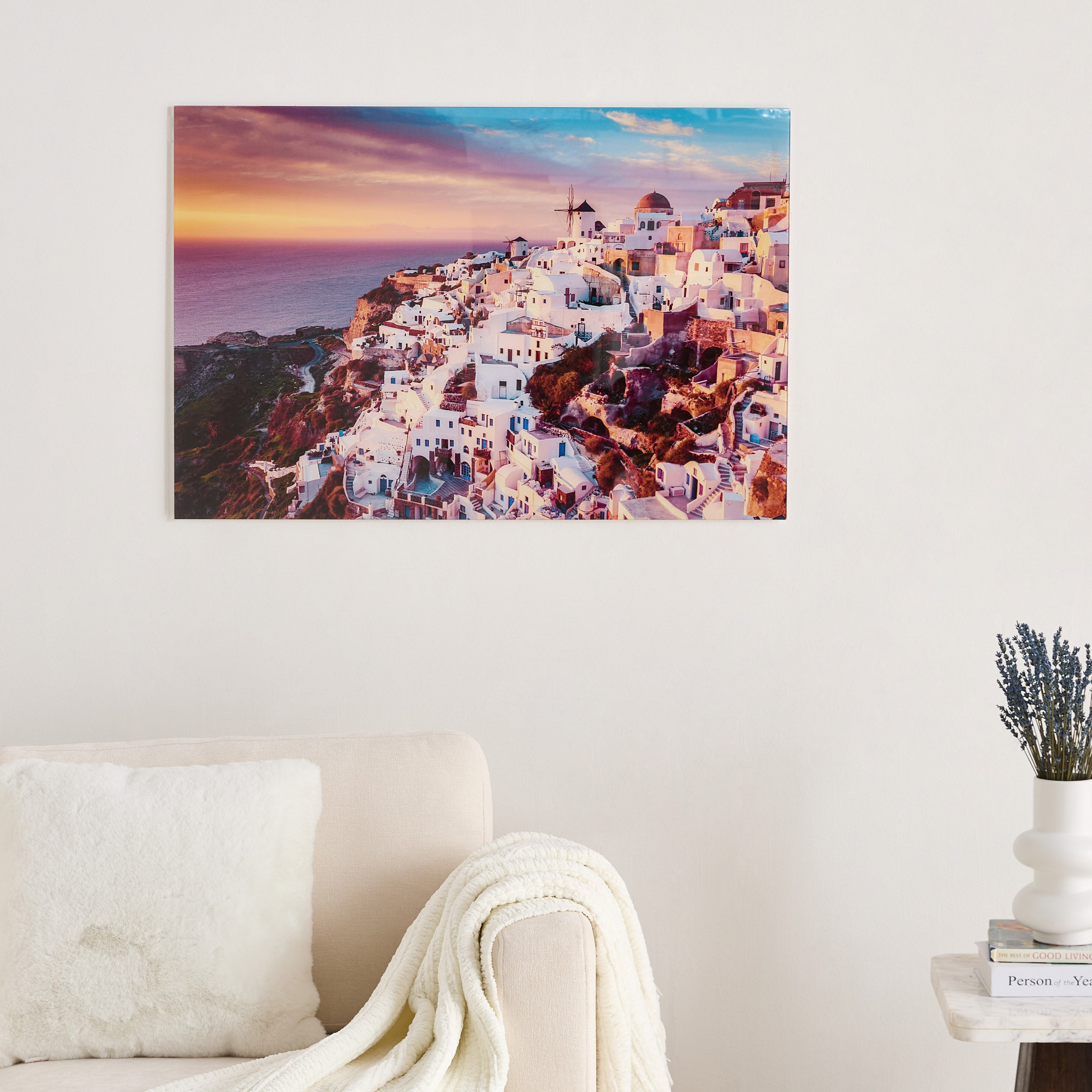 زينة حائط من الزجاج المعالج حراريًا سانتوريني بتصيم شروق الشمس من فيستا - 60x90 سم-hbxhomeware-hbxdecorandfurnishings-image-4