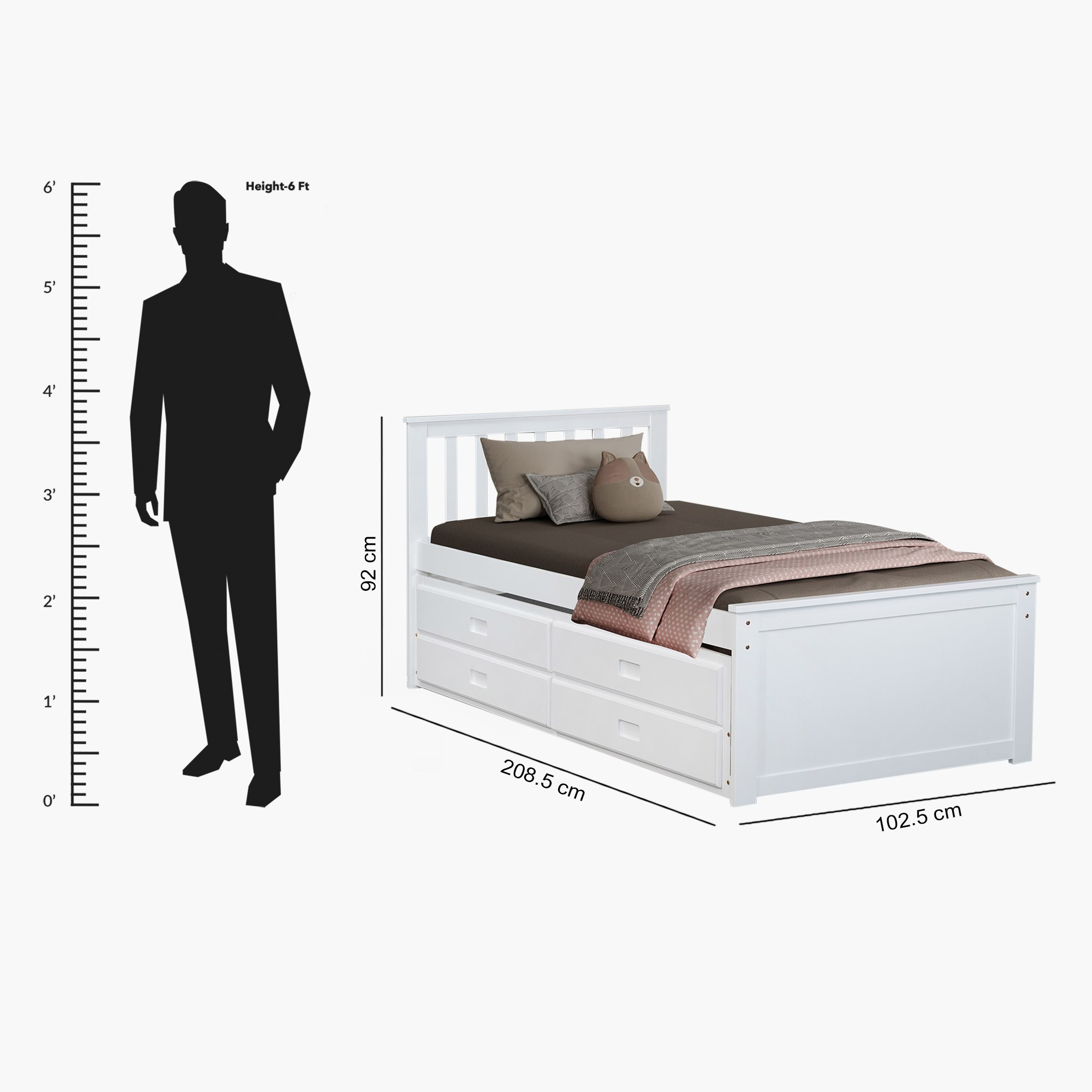 سرير كابتن فردي مع وحدة سرير سفلية ودرج - ستوفا فانيلا من موڤو  - 90x200 سم-hbxfurniture-bedsandbedsets-beds-single-image-15