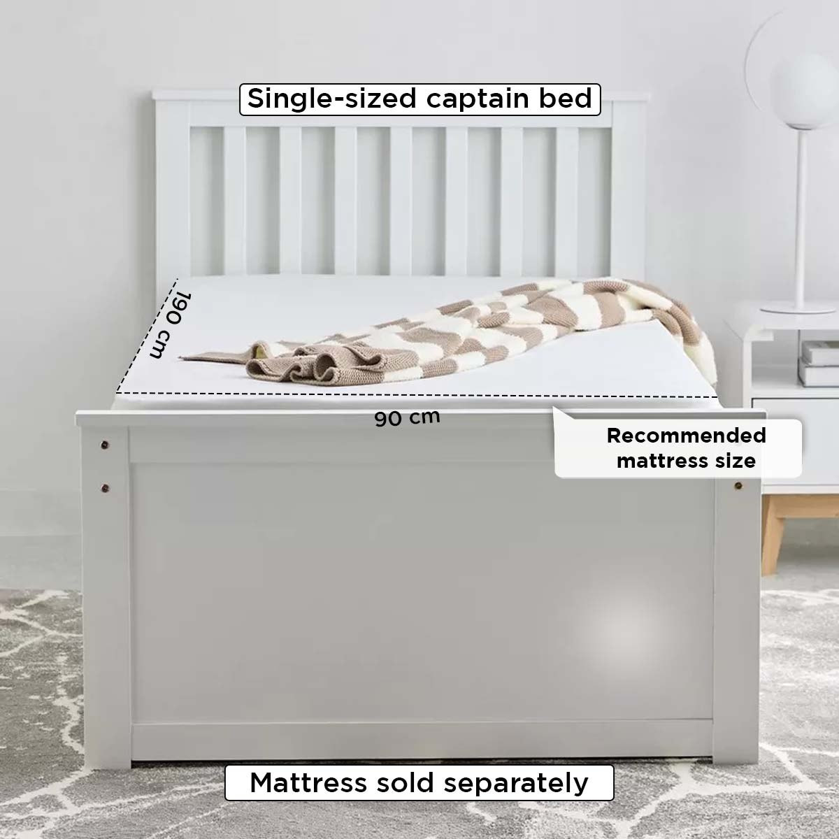 سرير كابتن فردي مع وحدة سرير سفلية ودرج - ستوفا فانيلا من موڤو  - 90x200 سم-hbxfurniture-bedsandbedsets-beds-single-image-5