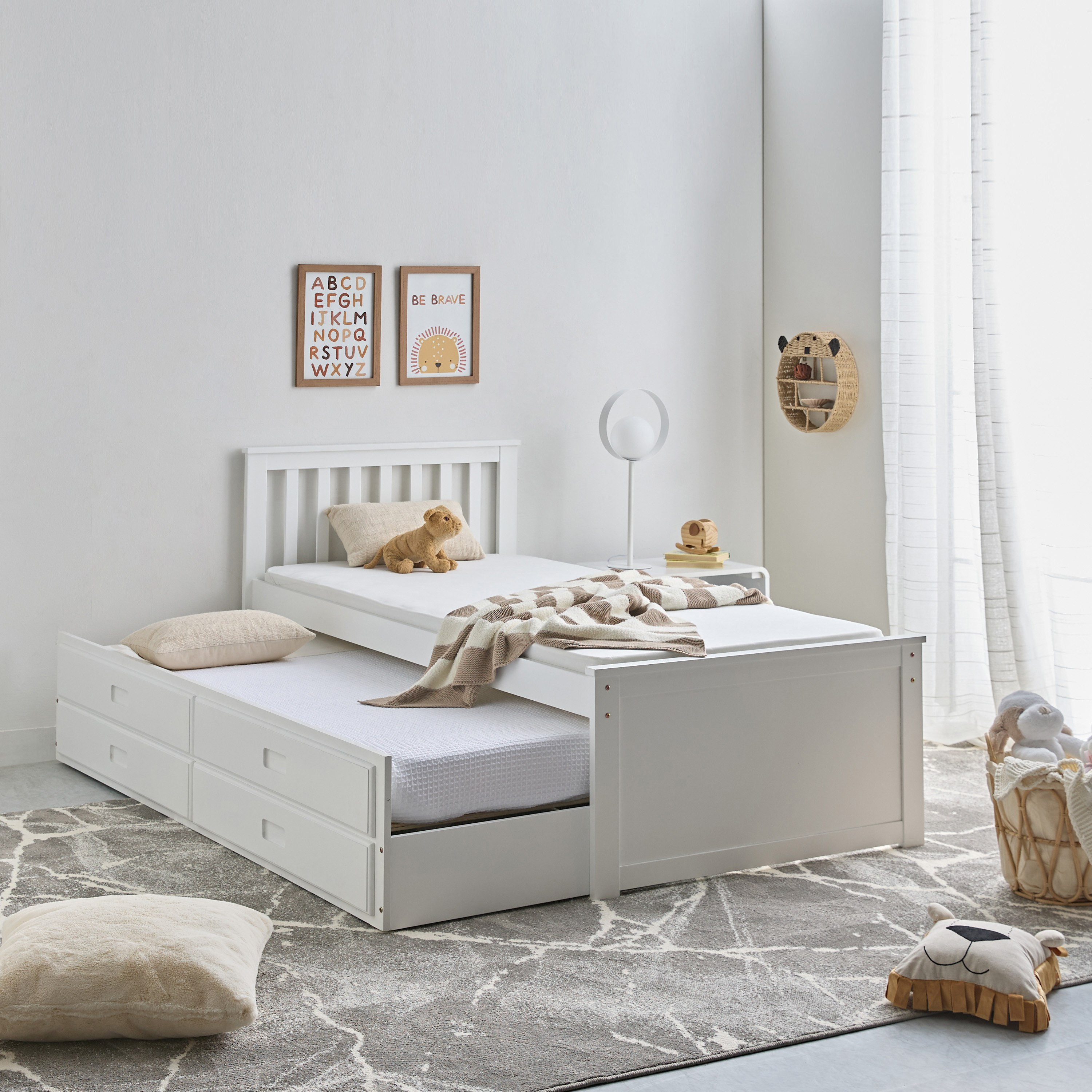 سرير كابتن فردي مع وحدة سرير سفلية ودرج - ستوفا فانيلا من موڤو  - 90x200 سم-hbxfurniture-bedsandbedsets-beds-single-image-3