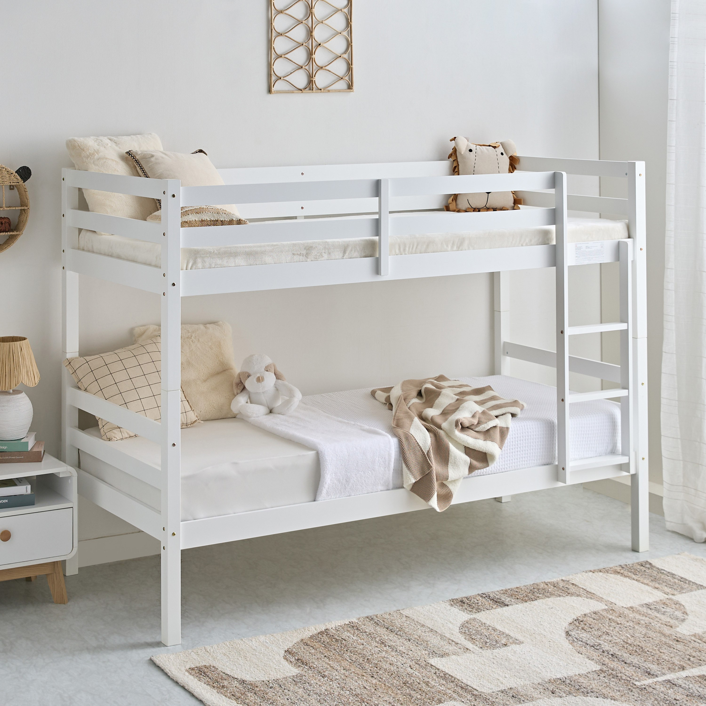 Movo Stova Vanilla Single Convertible Bunk Bed - 90x200 cm-hbxkidsandyouth-bedsandbedsets-bunkbeds-single-image-1