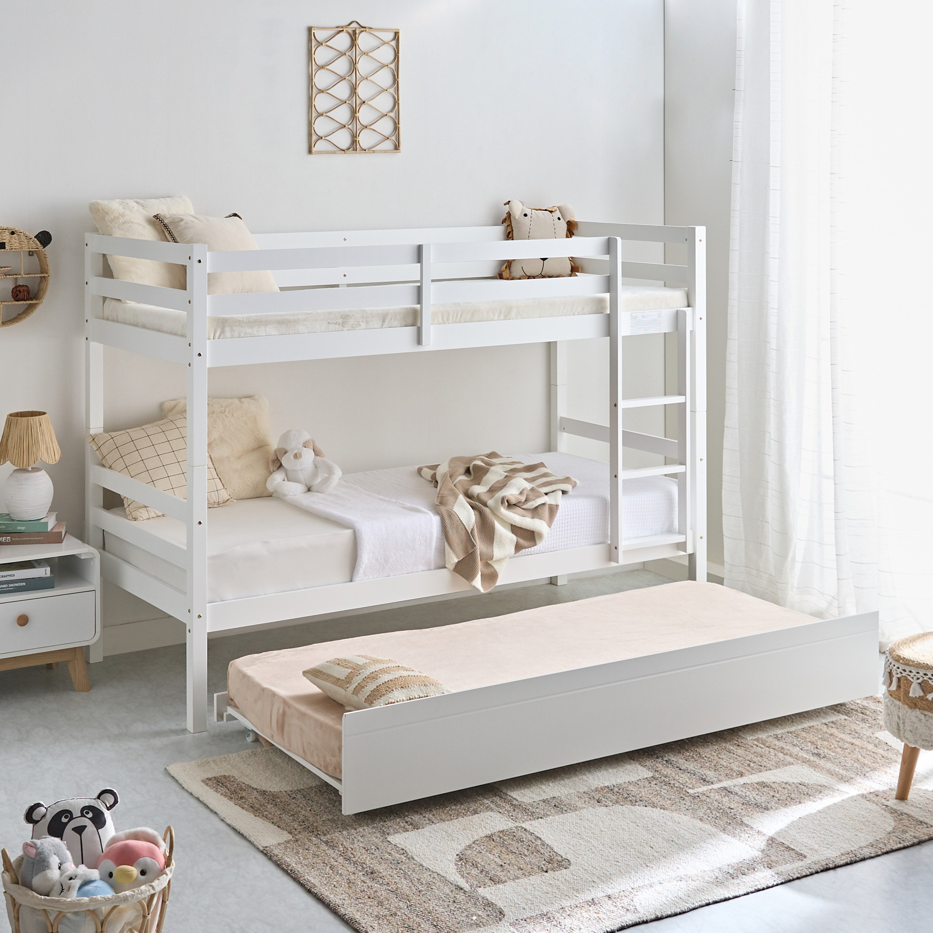Movo Stova Vanilla Single Convertible Bunk Bed - 90x200 cm-hbxkidsandyouth-bedsandbedsets-bunkbeds-single-image-13