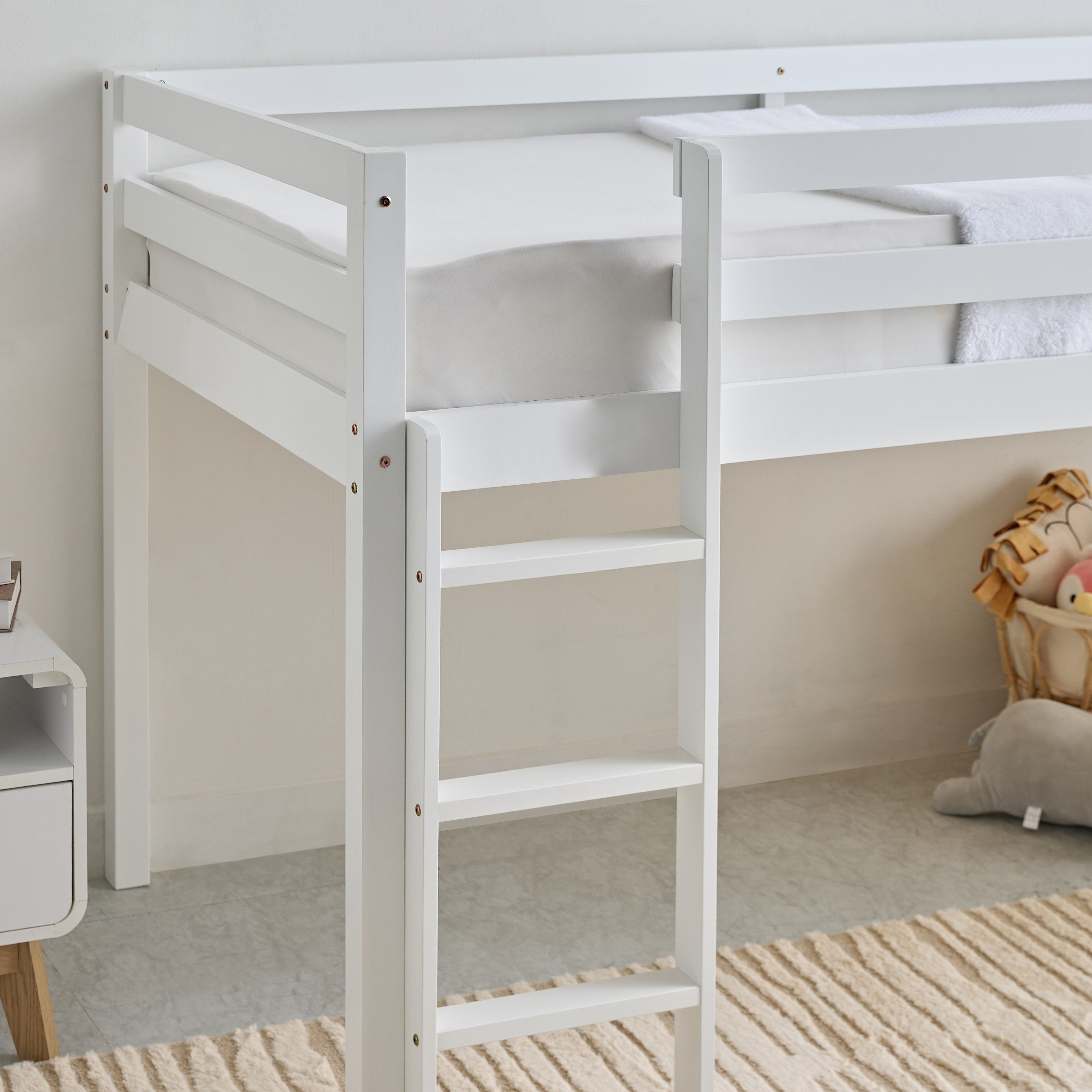 Stova Vanilla Loft Single Bed with Slide and Climbing Ladder - 90x200 cm-hbxkidsandyouth-bedsandbedsets-bunkbeds-single-image-6