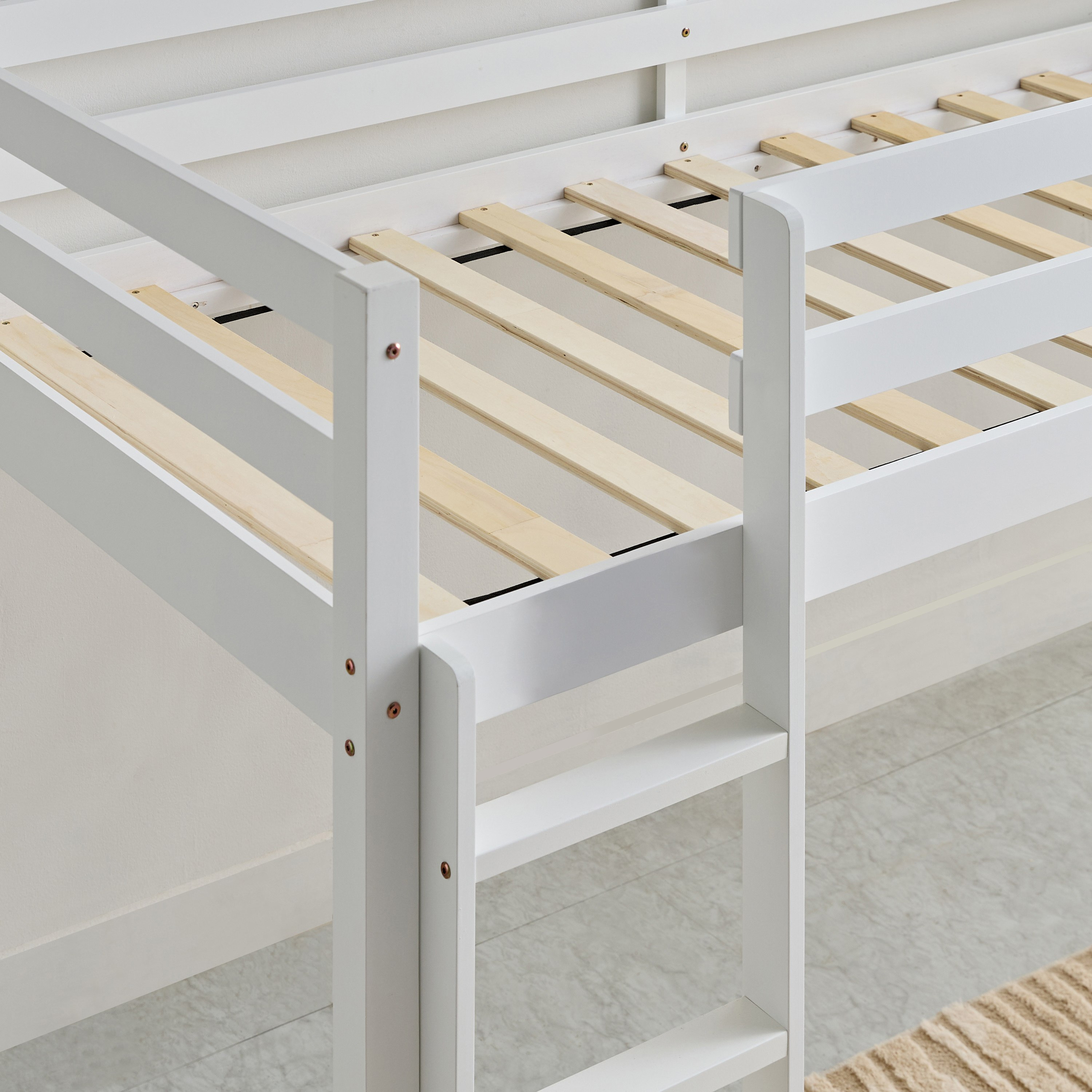 Stova Vanilla Loft Single Bed with Slide and Climbing Ladder - 90x200 cm-hbxkidsandyouth-bedsandbedsets-bunkbeds-single-image-7