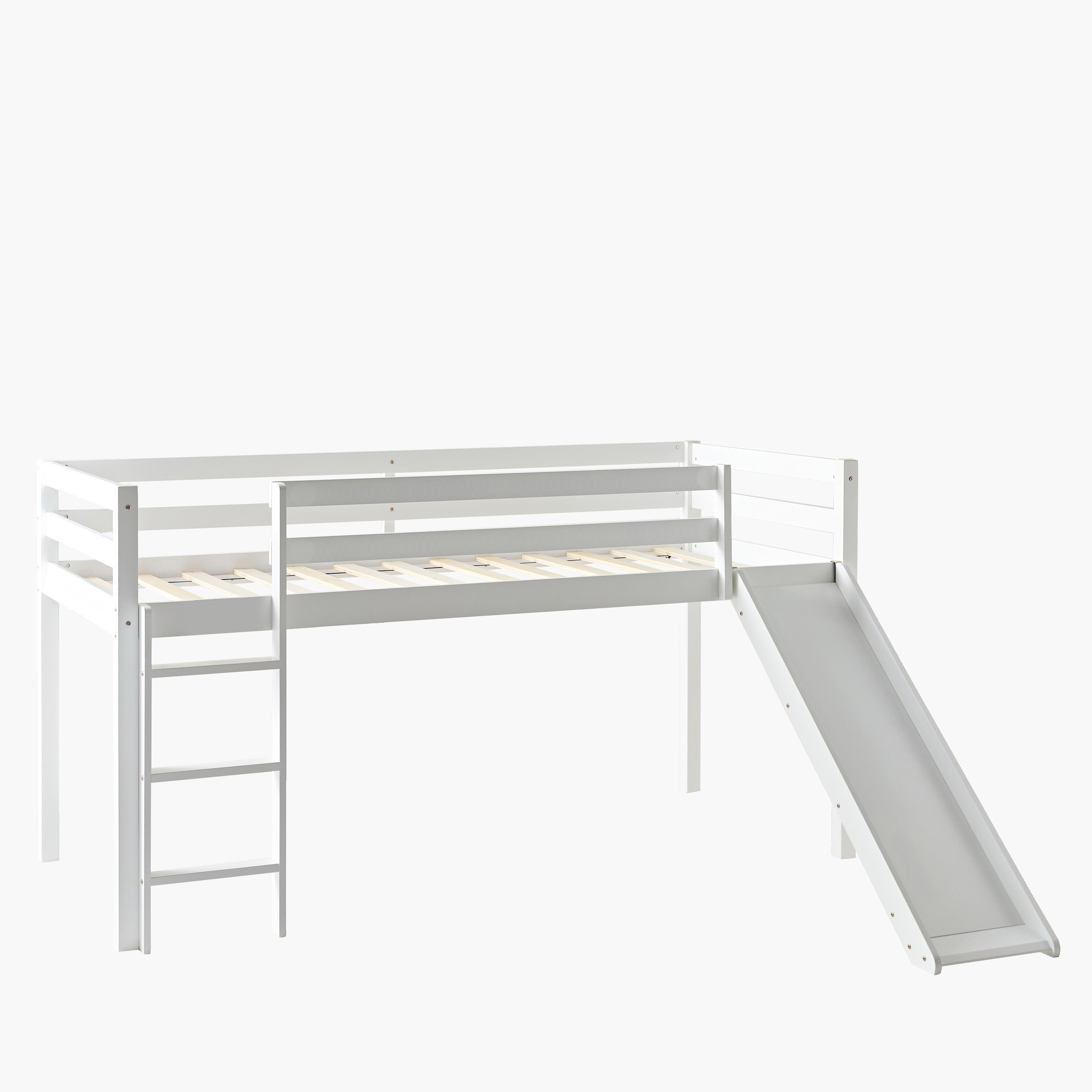 Stova Vanilla Loft Single Bed with Slide and Climbing Ladder - 90x200 cm-hbxkidsandyouth-bedsandbedsets-bunkbeds-single-image-9