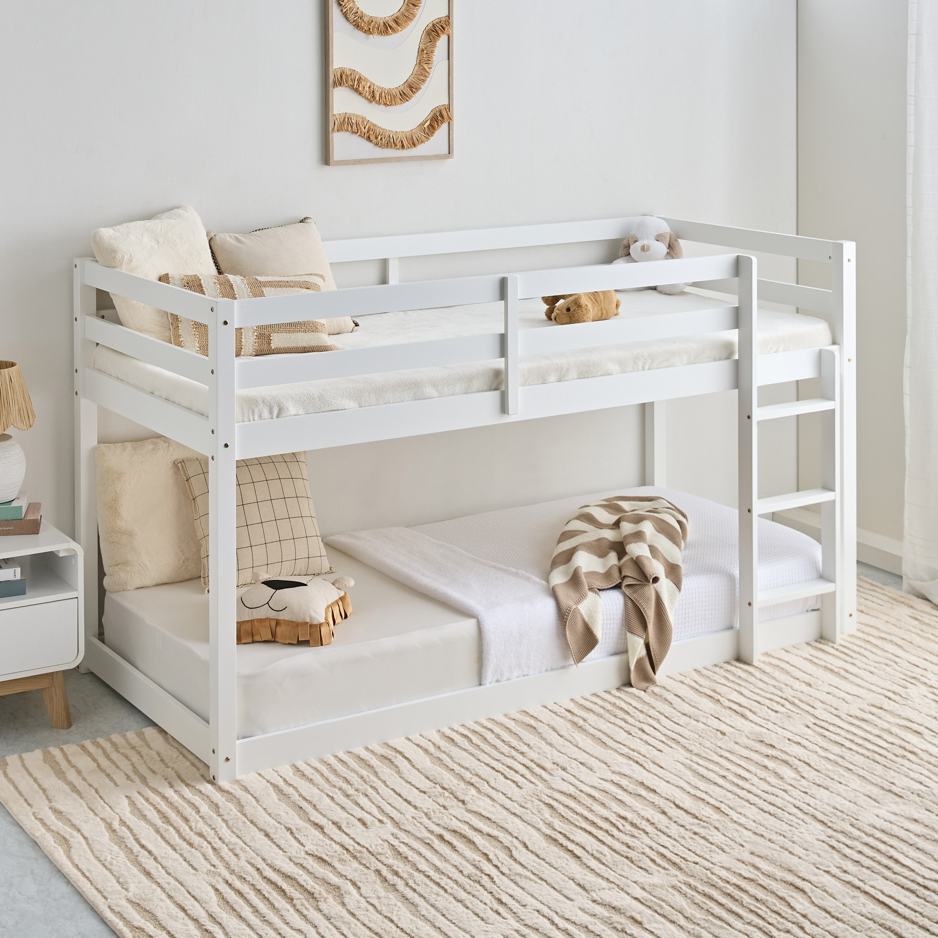 سرير طابقين أرضي فردي من ستوفا فانيلا - 90x200 سم-hbxkidsandyouth-bedsandbedsets-bunkbeds-single-image-1