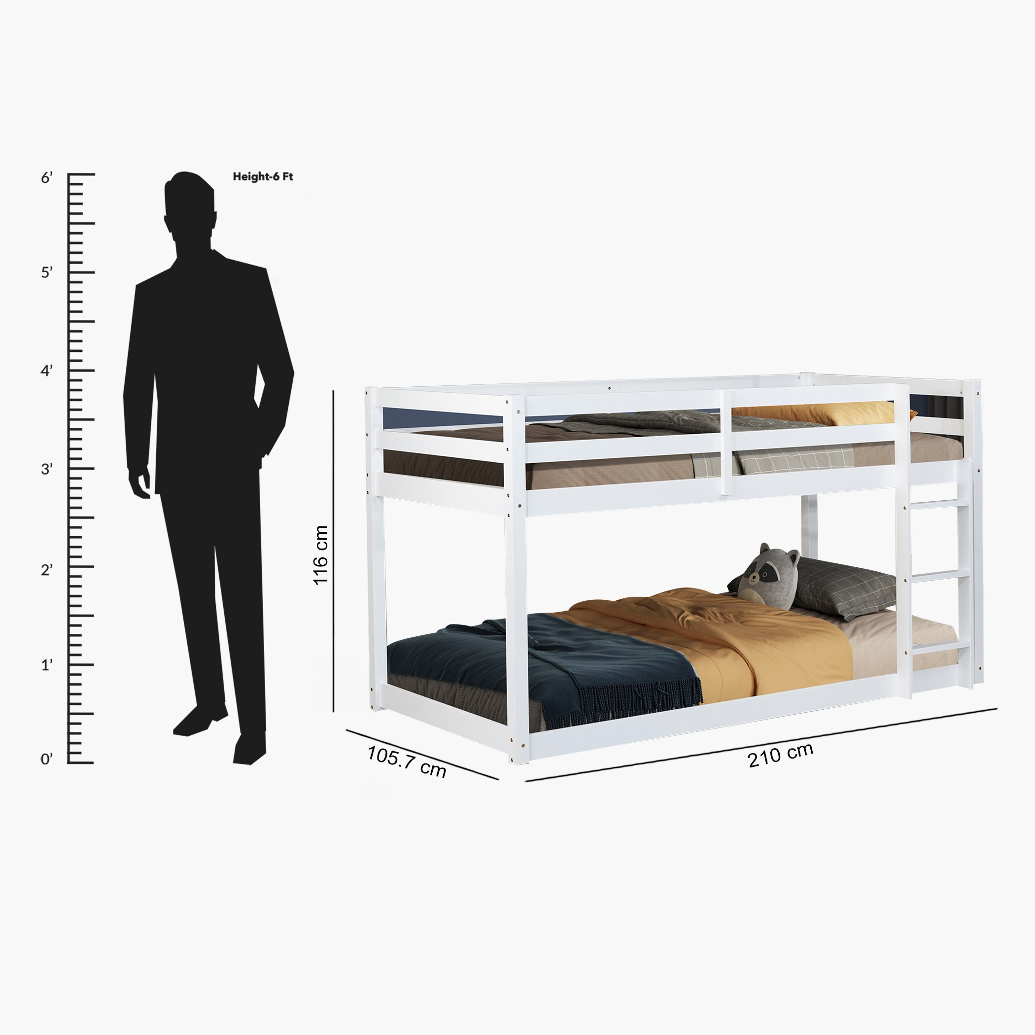 سرير طابقين أرضي فردي من ستوفا فانيلا - 90x200 سم-hbxkidsandyouth-bedsandbedsets-bunkbeds-single-image-8
