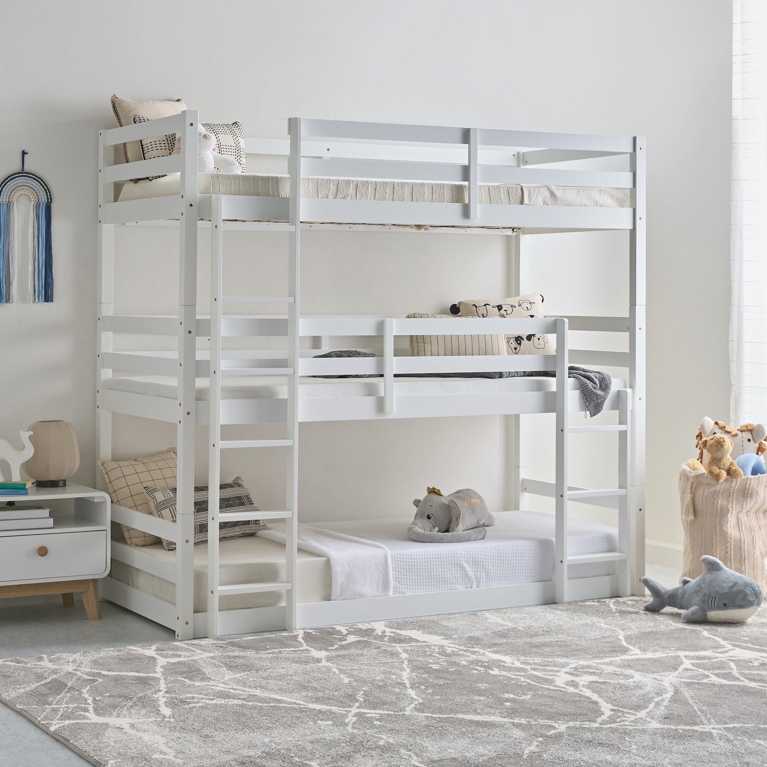 سرير طابقين فردي ثلاثي قابل للتحويل - ستوفا فانيلا من موڤو - 90x200 سم-hbxkidsandyouth-bedsandbedsets-bunkbeds-single-image-12